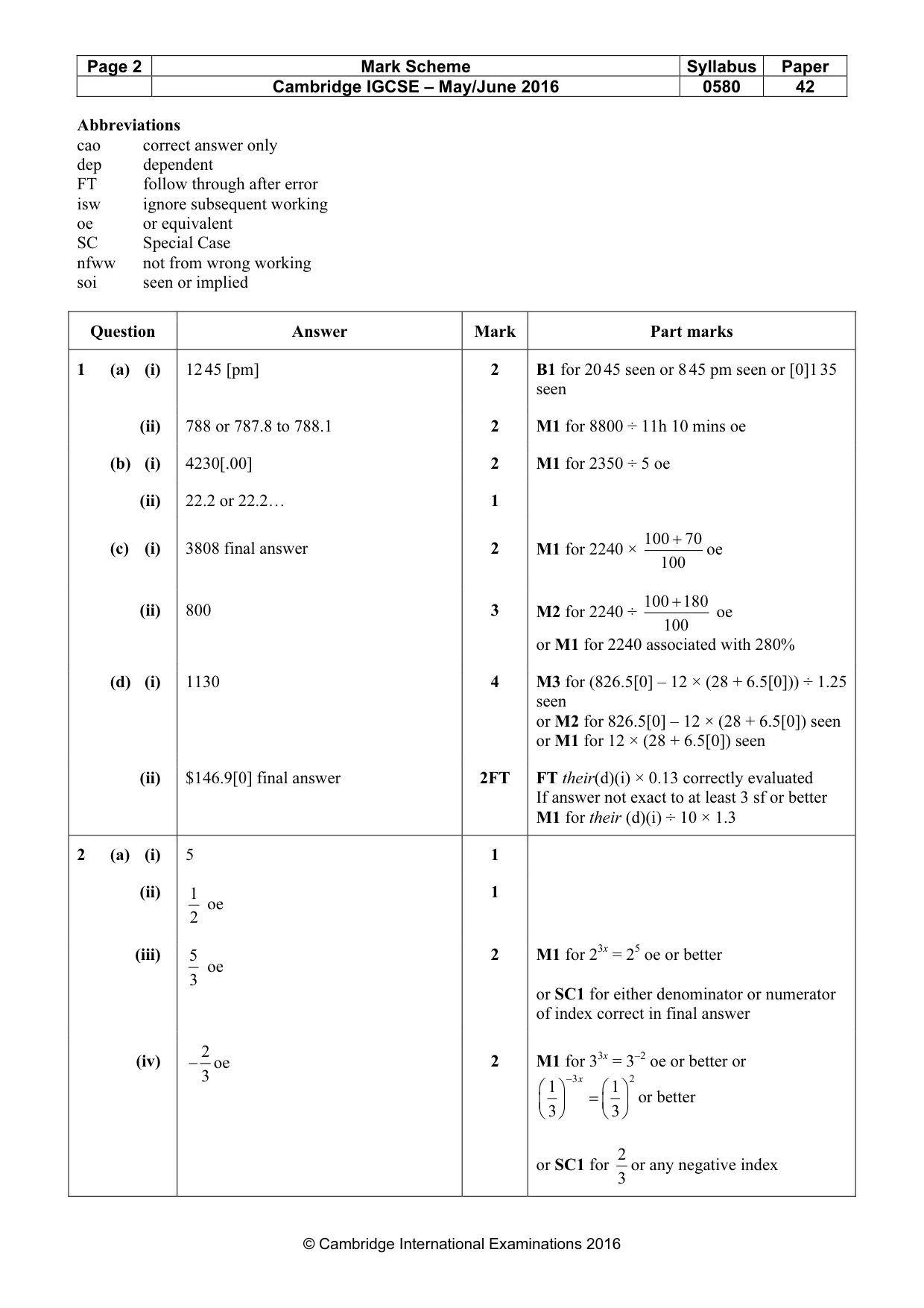 Mark scheme, page 2 of 7