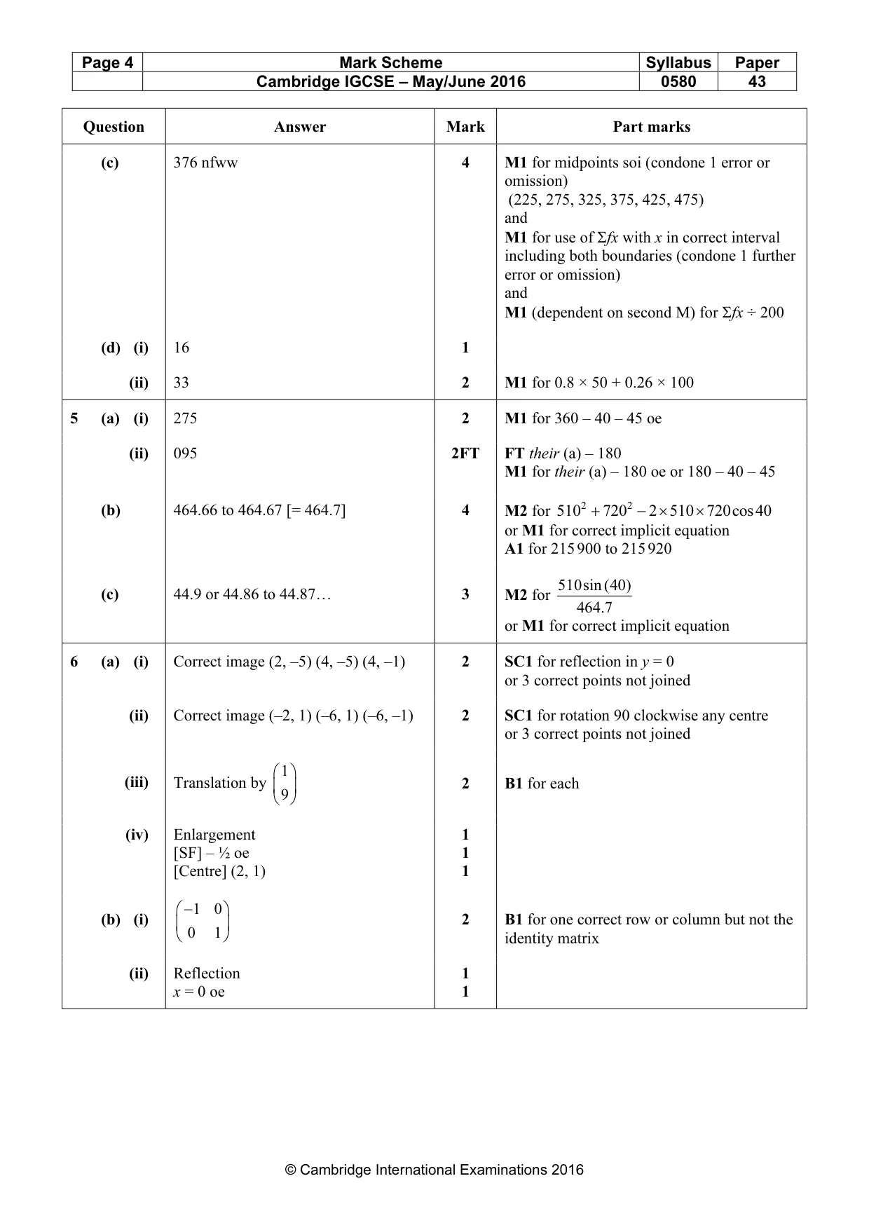 Mark scheme, page 4 of 7