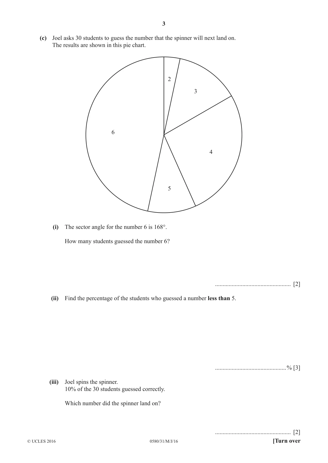 Cambridge IGCSE Mathematics 0580 2016 May/June Paper 3 · Variant 1 question paper, page 3 of 16