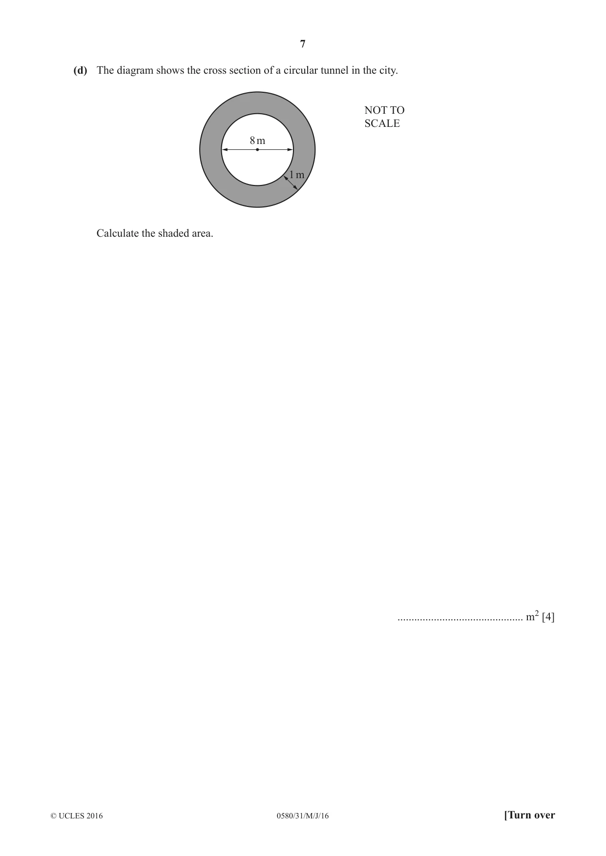 Cambridge IGCSE Mathematics 0580 2016 May/June Paper 3 · Variant 1 question paper, page 7 of 16