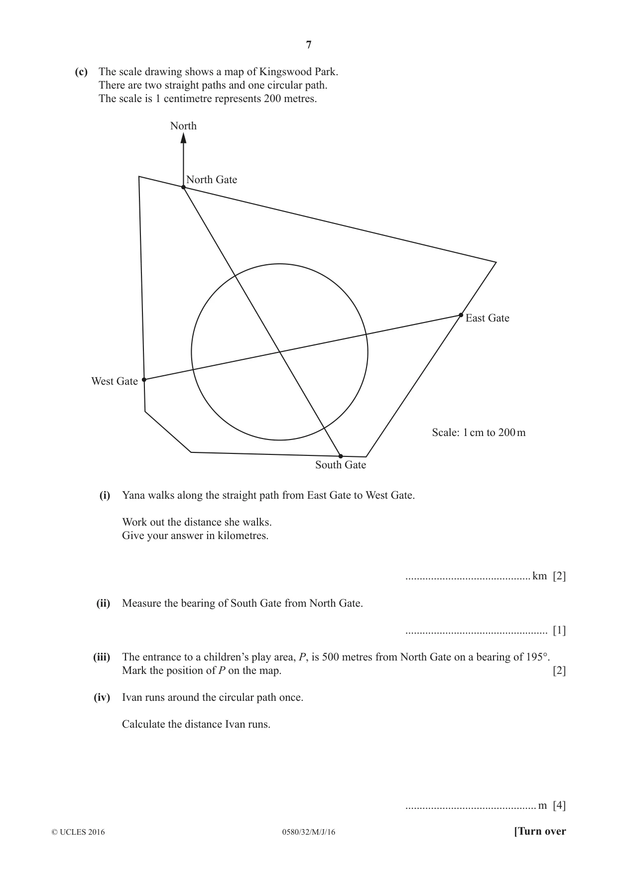 Cambridge IGCSE Mathematics 0580 2016 May/June Paper 3 · Variant 2 question paper, page 7 of 20