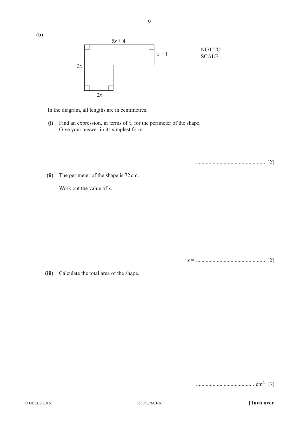 Cambridge IGCSE Mathematics 0580 2016 May/June Paper 3 · Variant 2 question paper, page 9 of 20