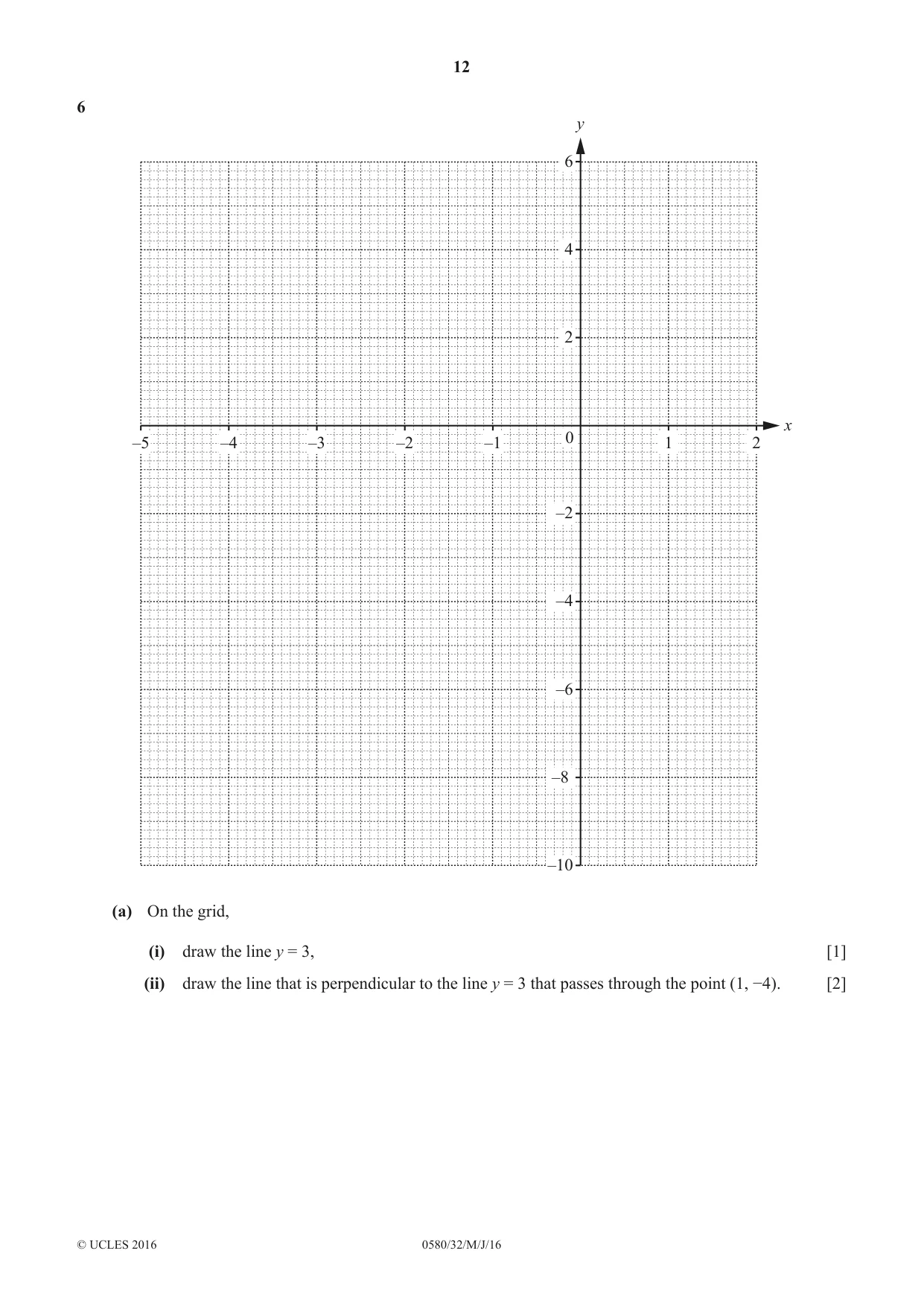 Cambridge IGCSE Mathematics 0580 2016 May/June Paper 3 · Variant 2 question paper, page 12 of 20