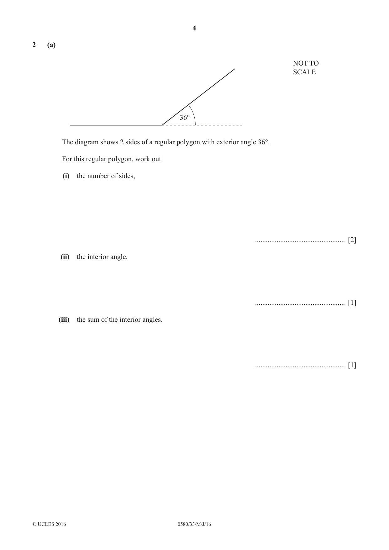 Cambridge IGCSE Mathematics 0580 2016 May/June Paper 3 · Variant 3 question paper, page 4 of 16