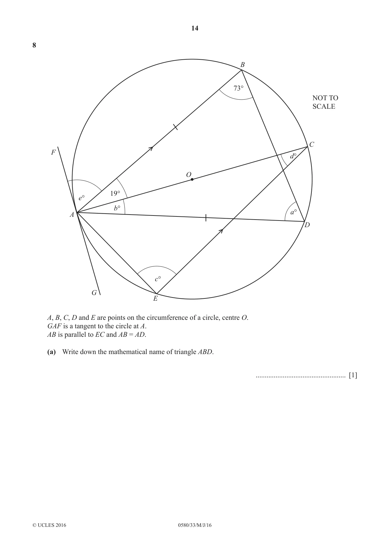 Cambridge IGCSE Mathematics 0580 2016 May/June Paper 3 · Variant 3 question paper, page 14 of 16