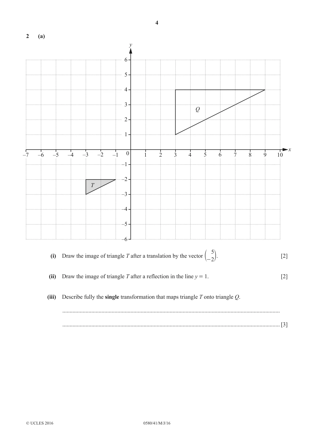 Cambridge IGCSE Mathematics 0580 2016 May/June Paper 4 · Variant 1 question paper, page 4 of 20
