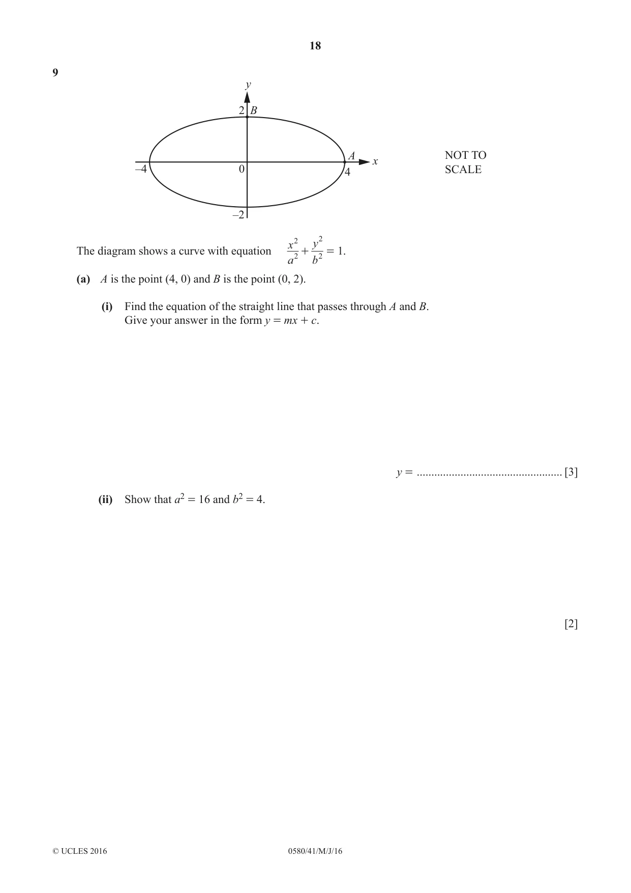 Cambridge IGCSE Mathematics 0580 2016 May/June Paper 4 · Variant 1 question paper, page 18 of 20