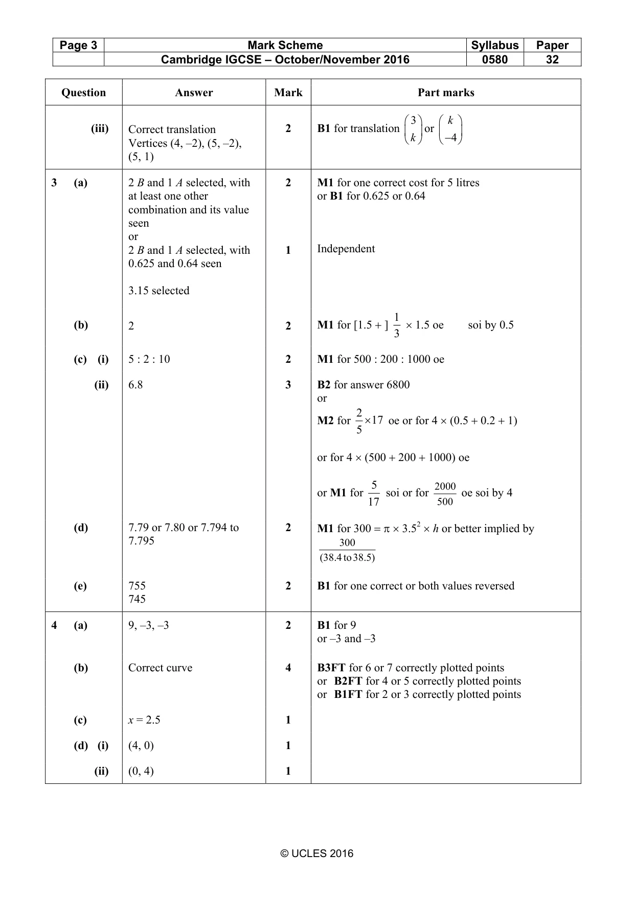 Mark scheme, page 3 of 6