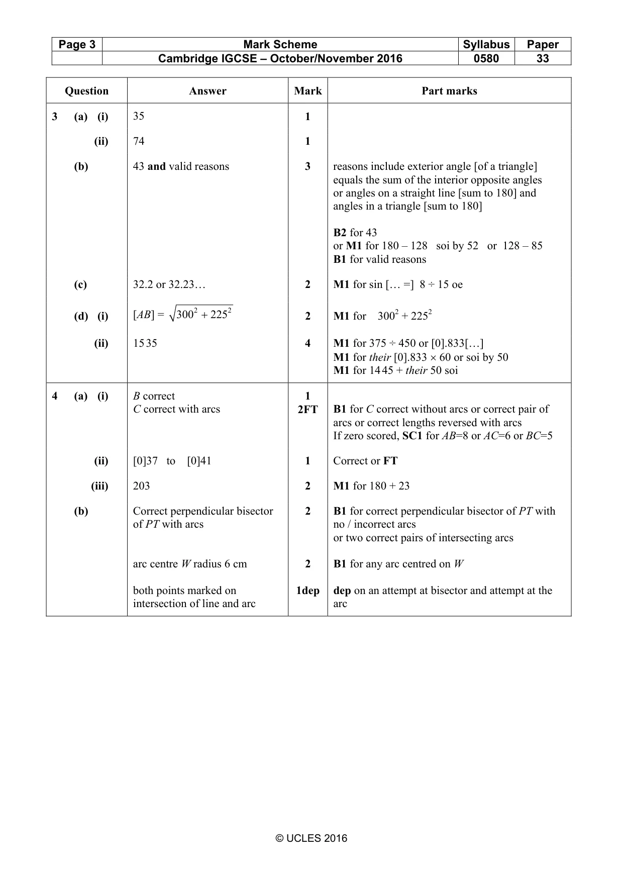 Mark scheme, page 3 of 5