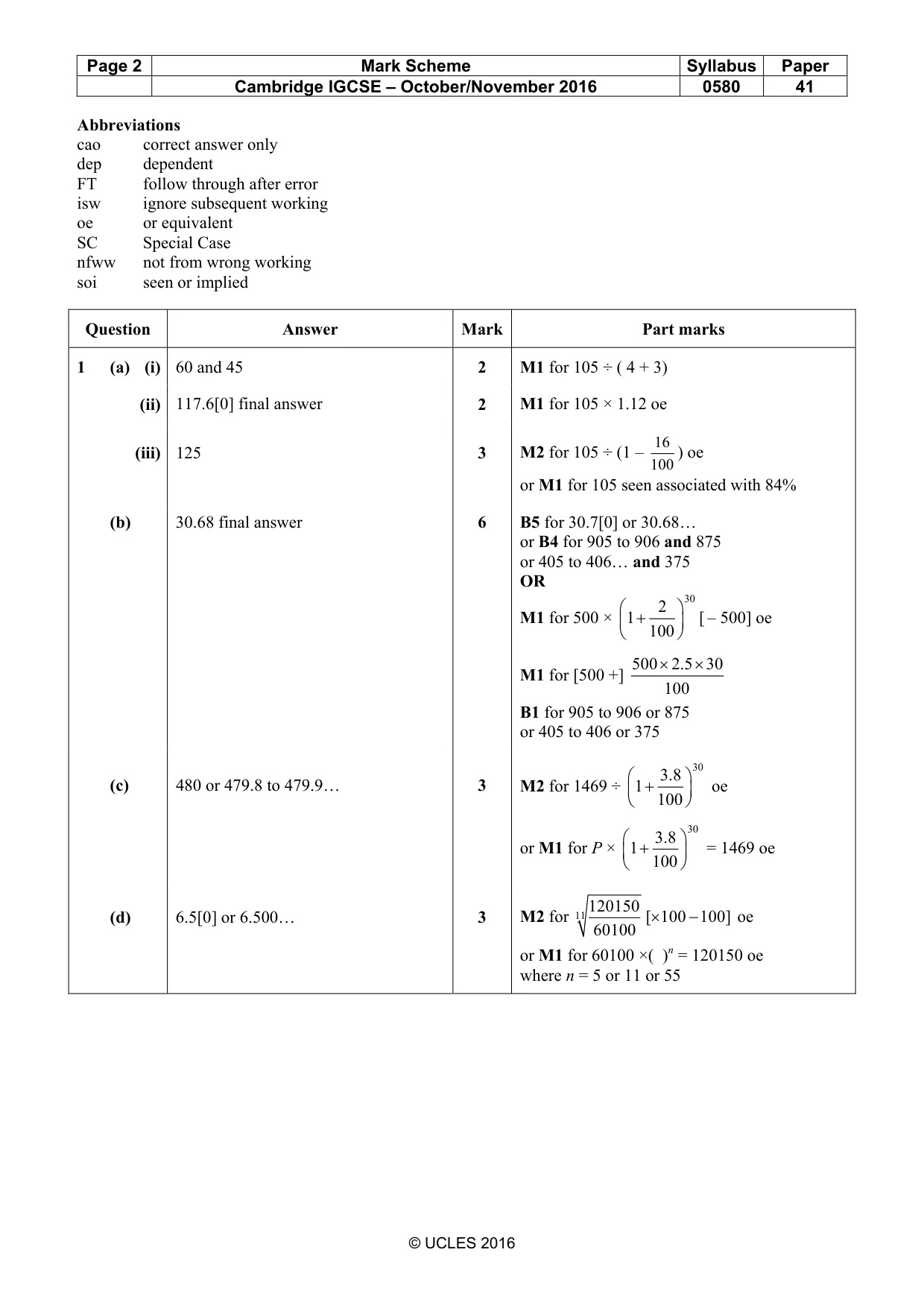 Mark scheme, page 2 of 7