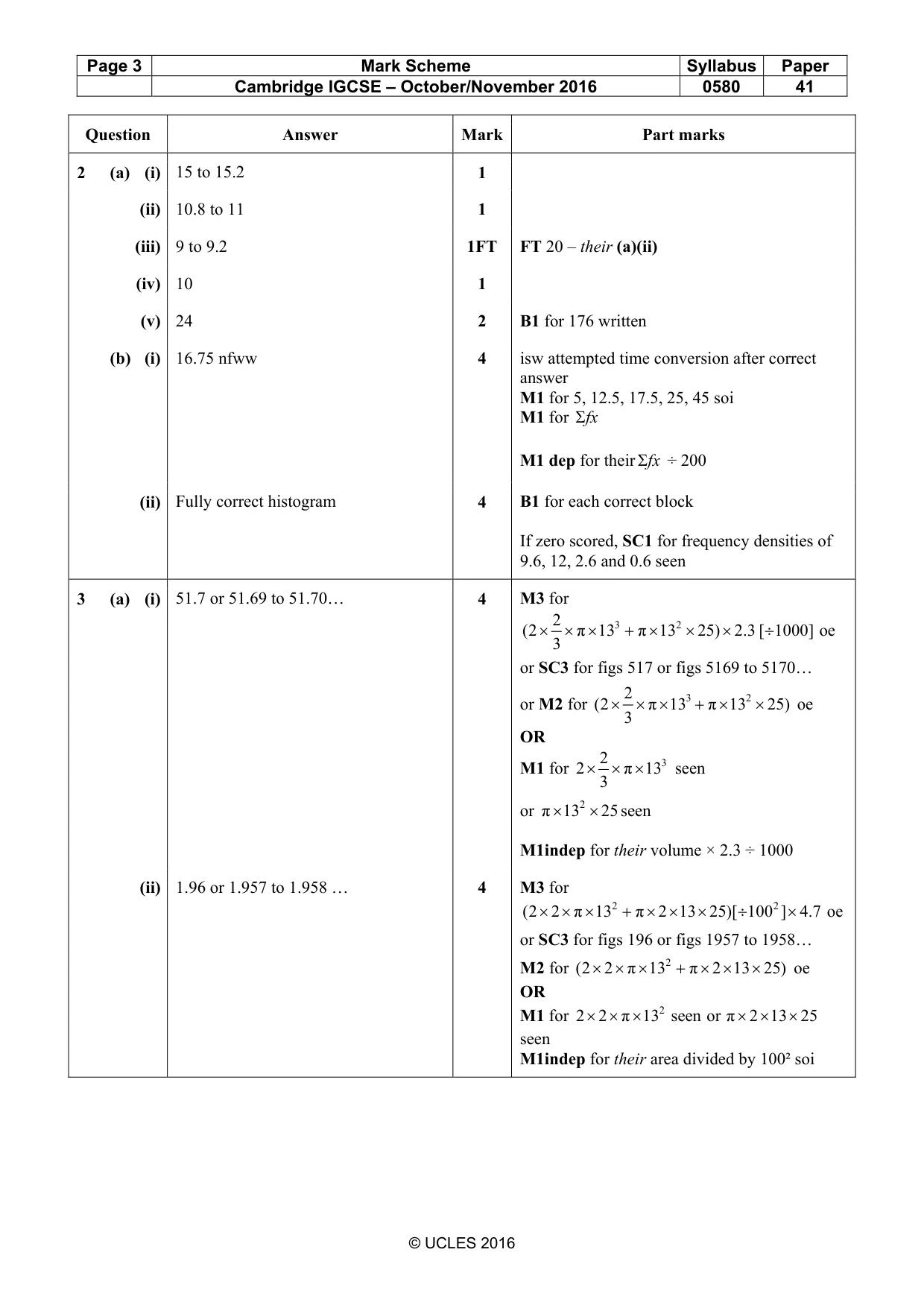 Mark scheme, page 3 of 7