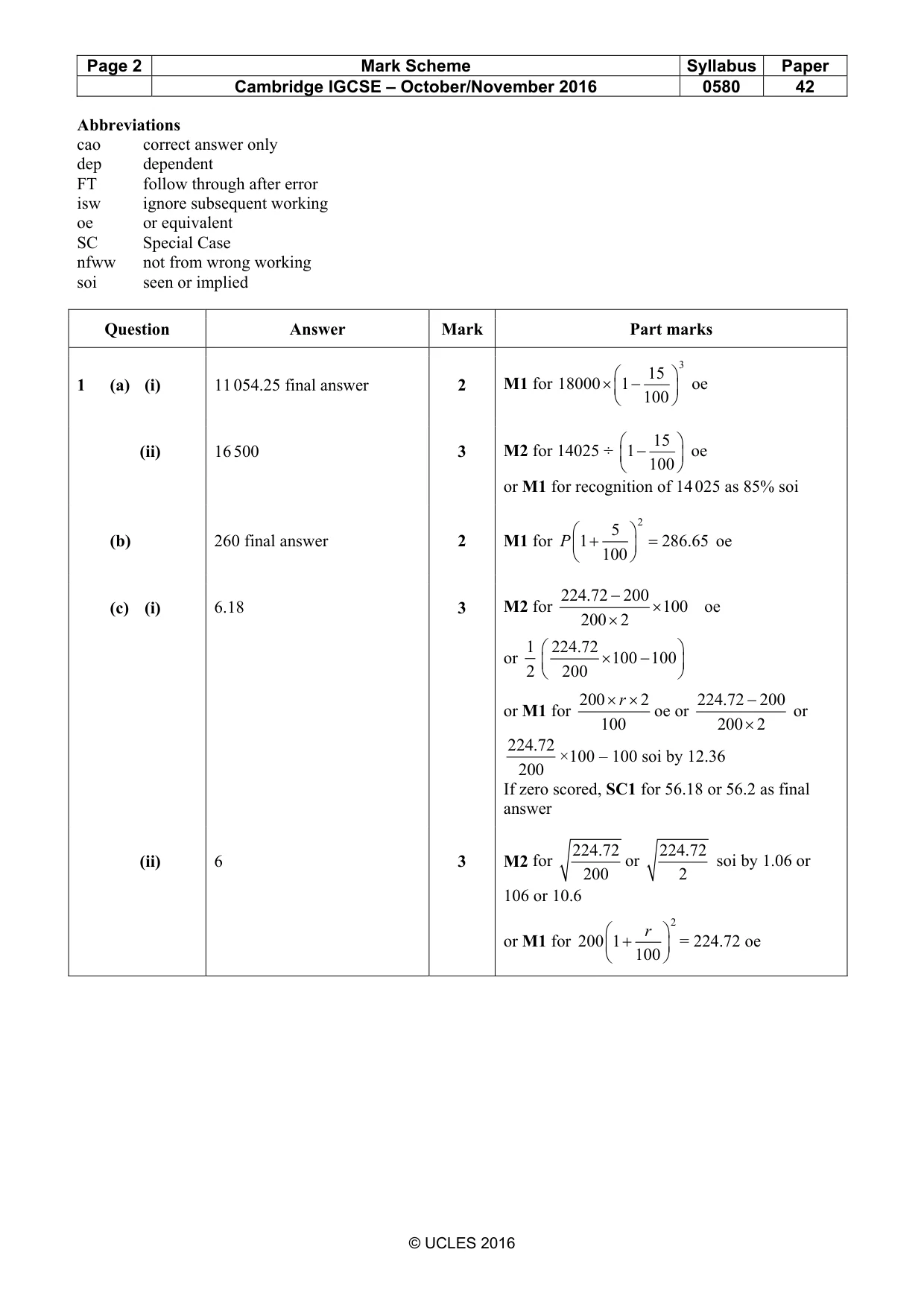 Mark scheme, page 2 of 8