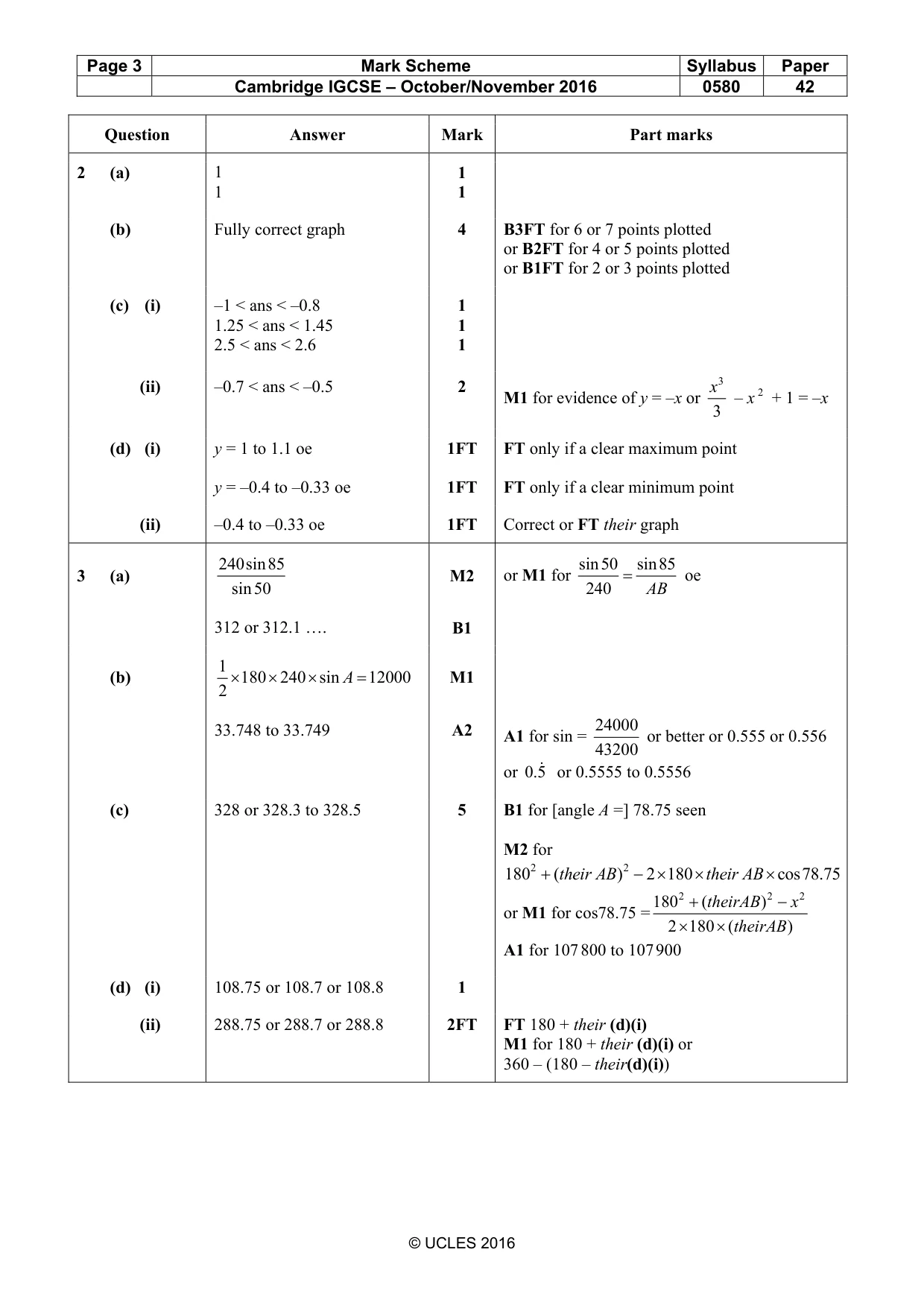 Mark scheme, page 3 of 8
