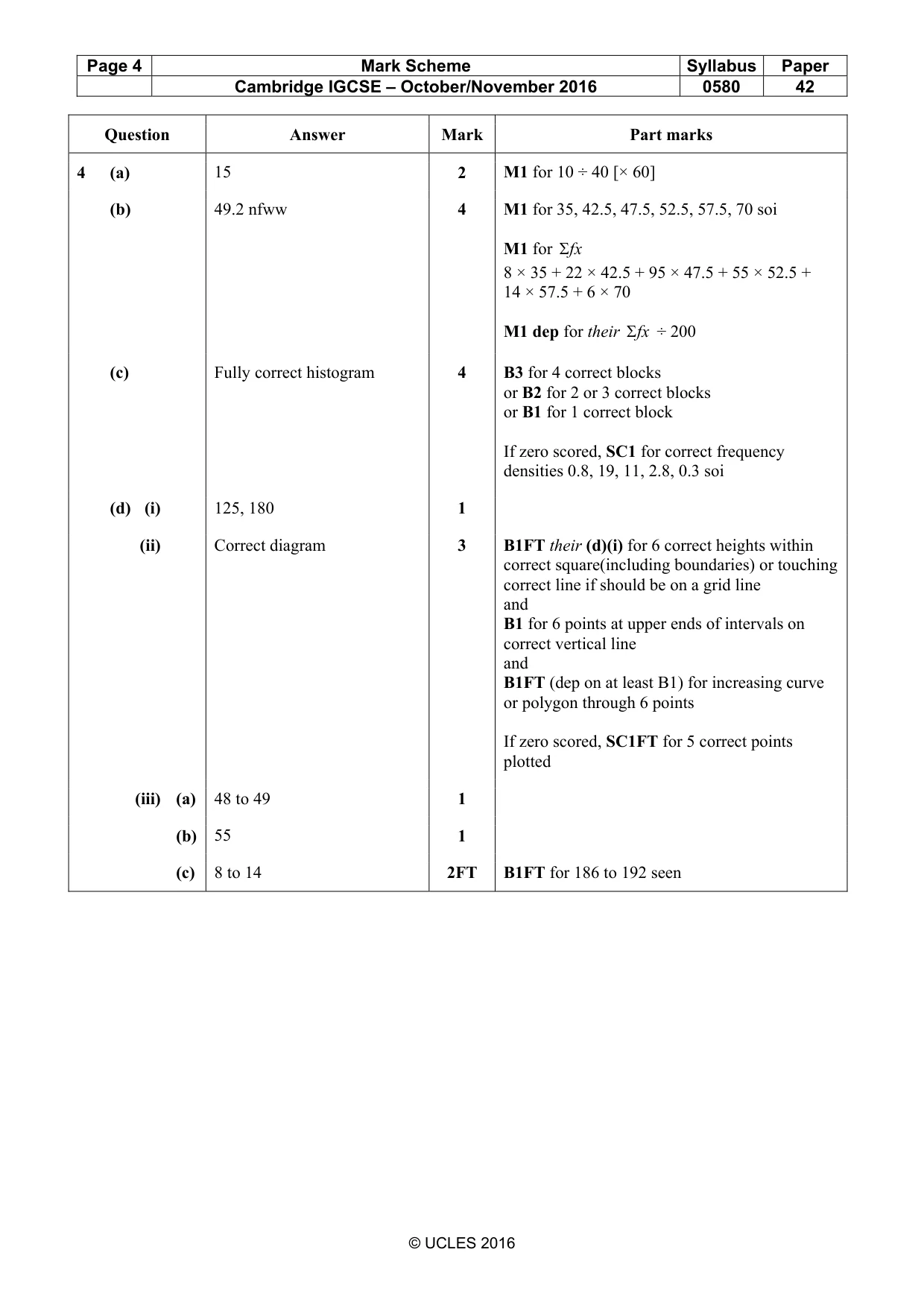 Mark scheme, page 4 of 8