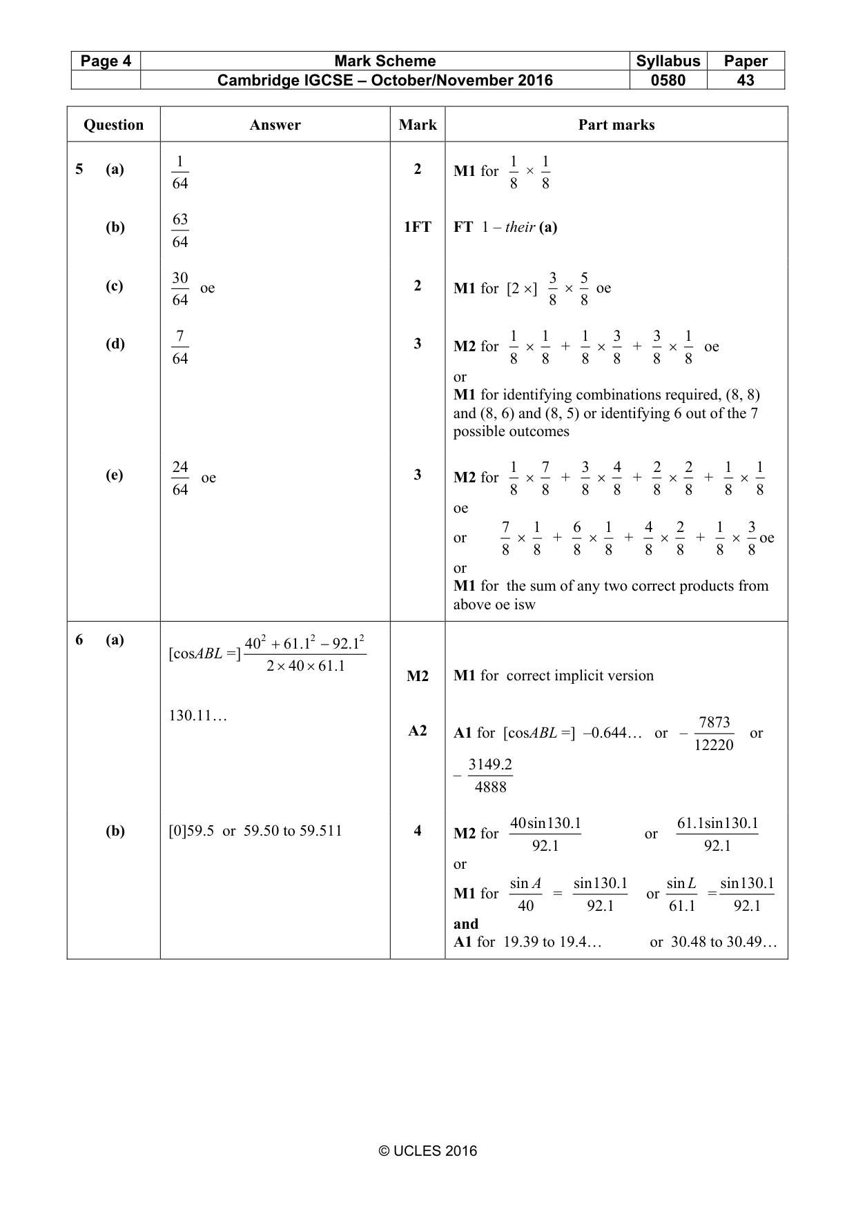 Mark scheme, page 4 of 8