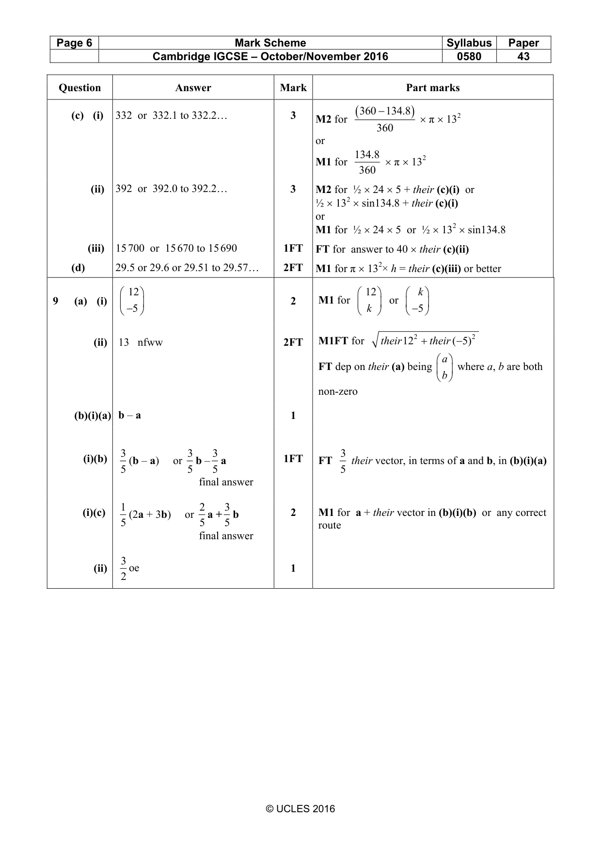 Mark scheme, page 6 of 8
