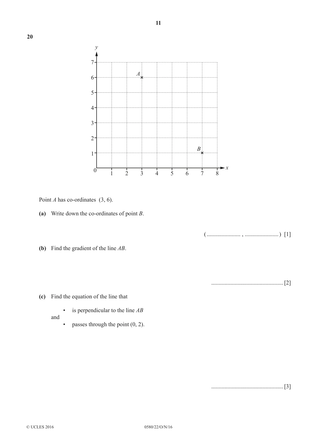 Cambridge IGCSE Mathematics 0580 2016 Oct/Nov Paper 2 · Variant 2 question paper, page 11 of 12