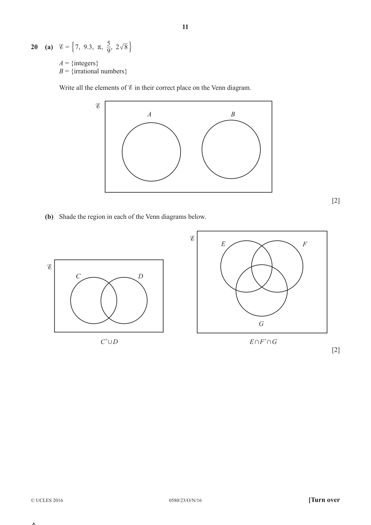 Cambridge IGCSE Mathematics 0580 2016 Oct/Nov Paper 2 · Variant 3 question paper, page 11 of 16