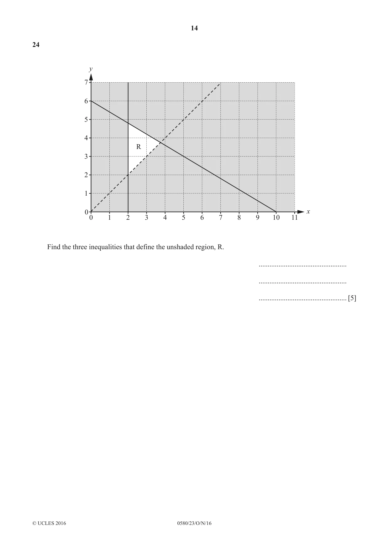 Cambridge IGCSE Mathematics 0580 2016 Oct/Nov Paper 2 · Variant 3 question paper, page 14 of 16