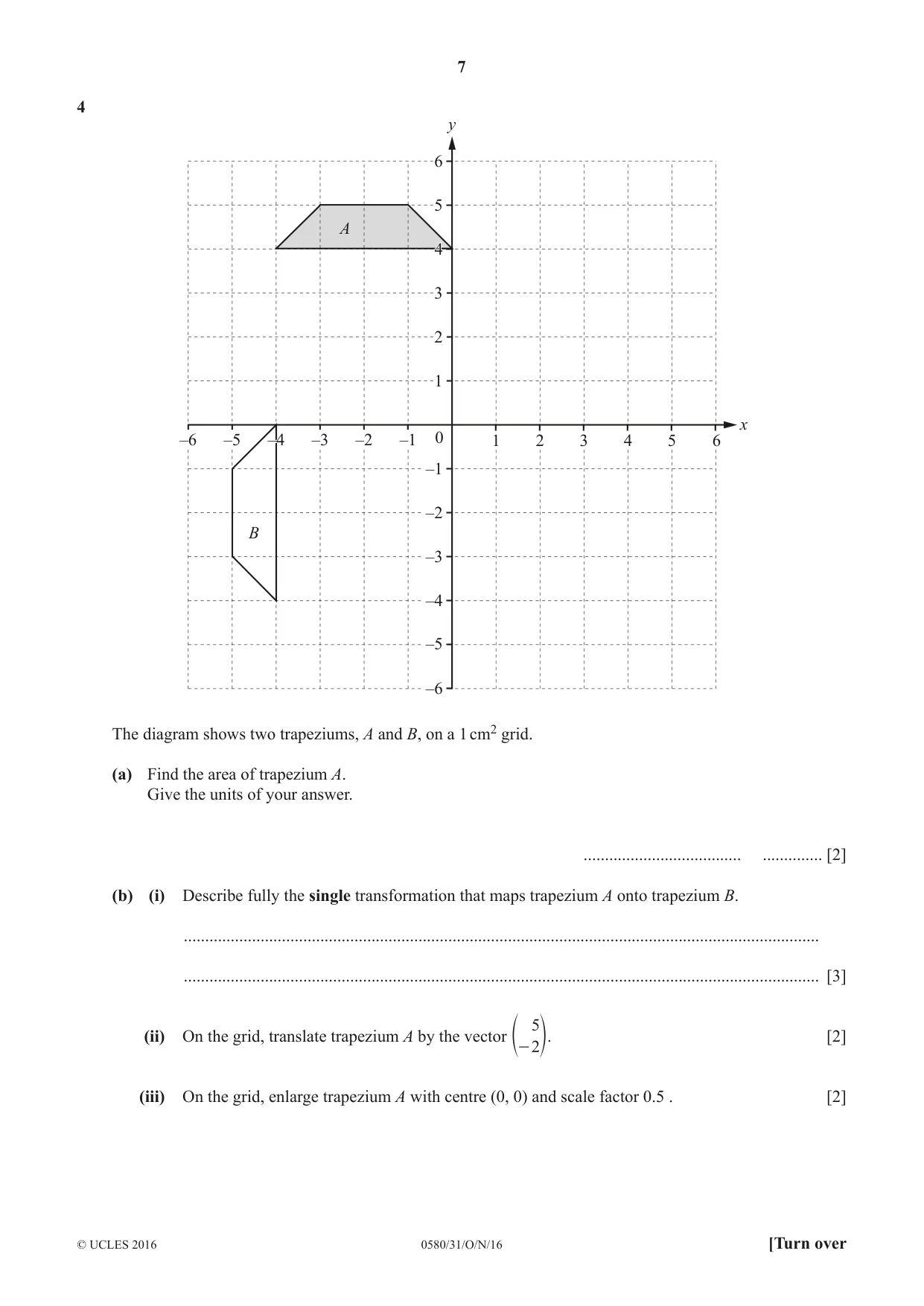 Cambridge IGCSE Mathematics 0580 2016 Oct/Nov Paper 3 · Variant 1 question paper, page 7 of 16