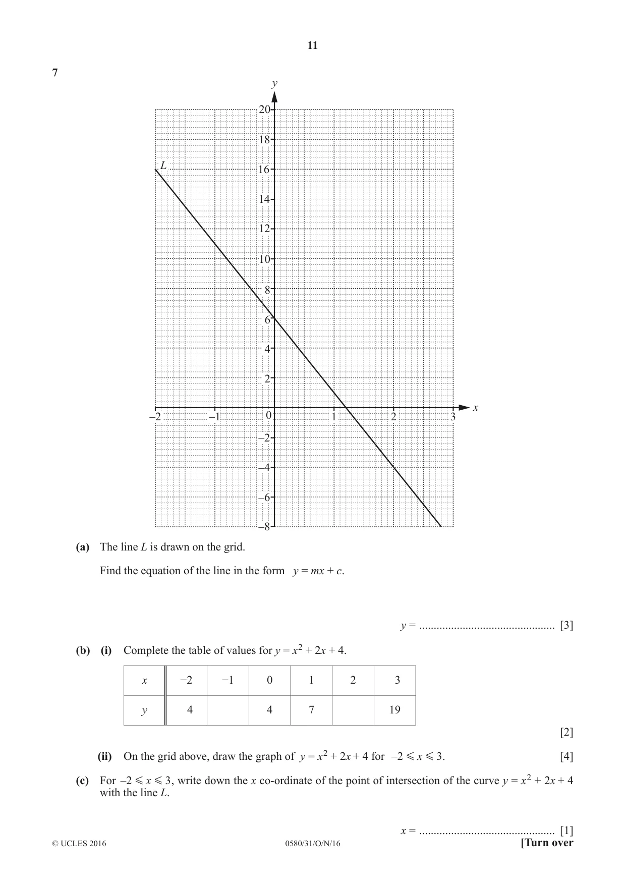 Cambridge IGCSE Mathematics 0580 2016 Oct/Nov Paper 3 · Variant 1 question paper, page 11 of 16