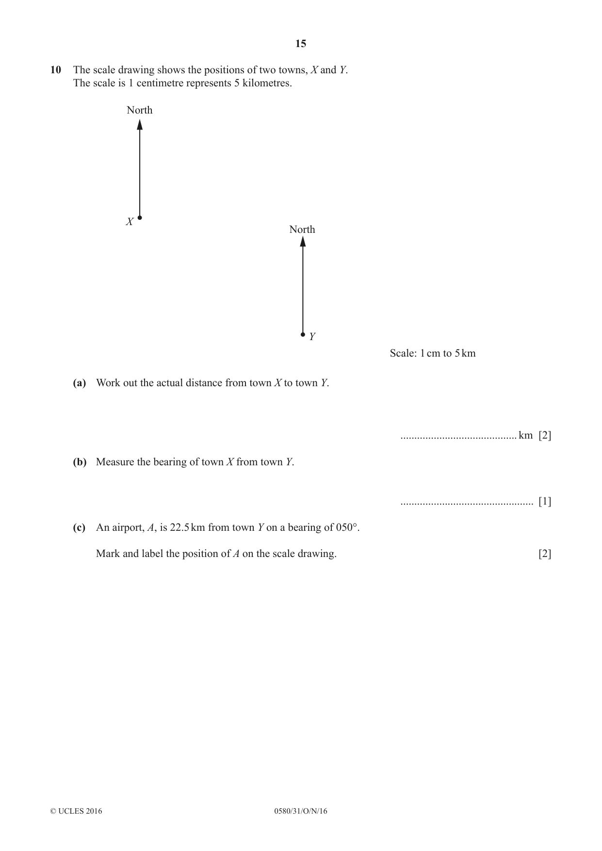 Cambridge IGCSE Mathematics 0580 2016 Oct/Nov Paper 3 · Variant 1 question paper, page 15 of 16
