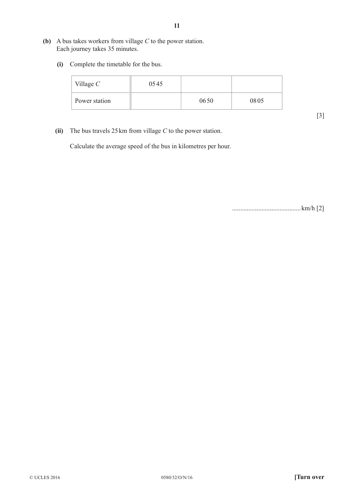 Cambridge IGCSE Mathematics 0580 2016 Oct/Nov Paper 3 · Variant 2 question paper, page 11 of 16