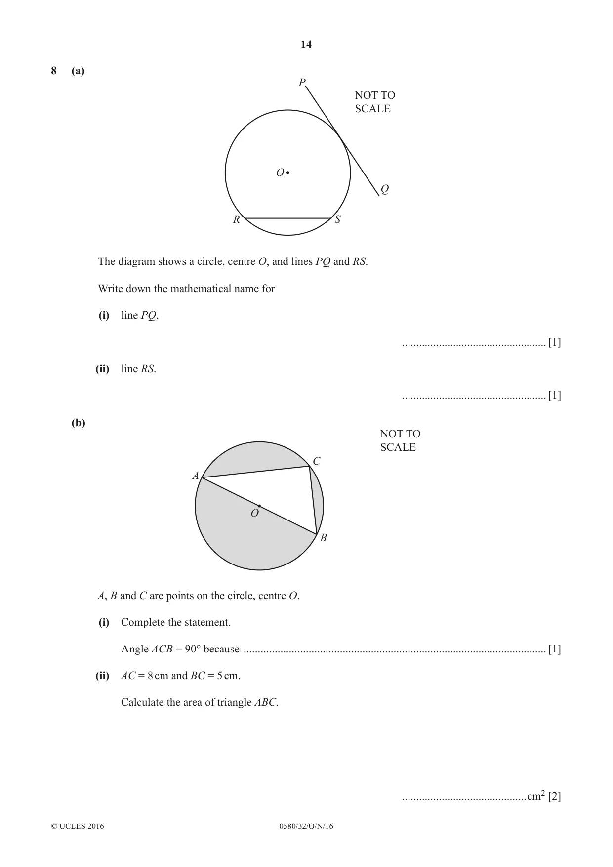 Cambridge IGCSE Mathematics 0580 2016 Oct/Nov Paper 3 · Variant 2 question paper, page 14 of 16