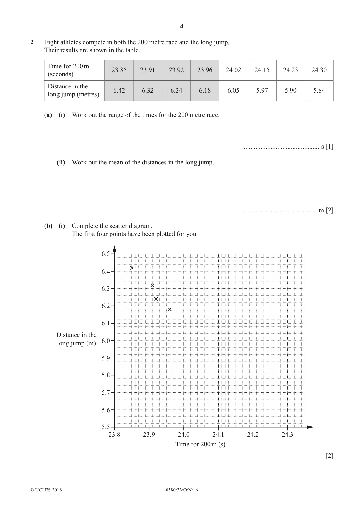 Cambridge IGCSE Mathematics 0580 2016 Oct/Nov Paper 3 · Variant 3 question paper, page 4 of 16