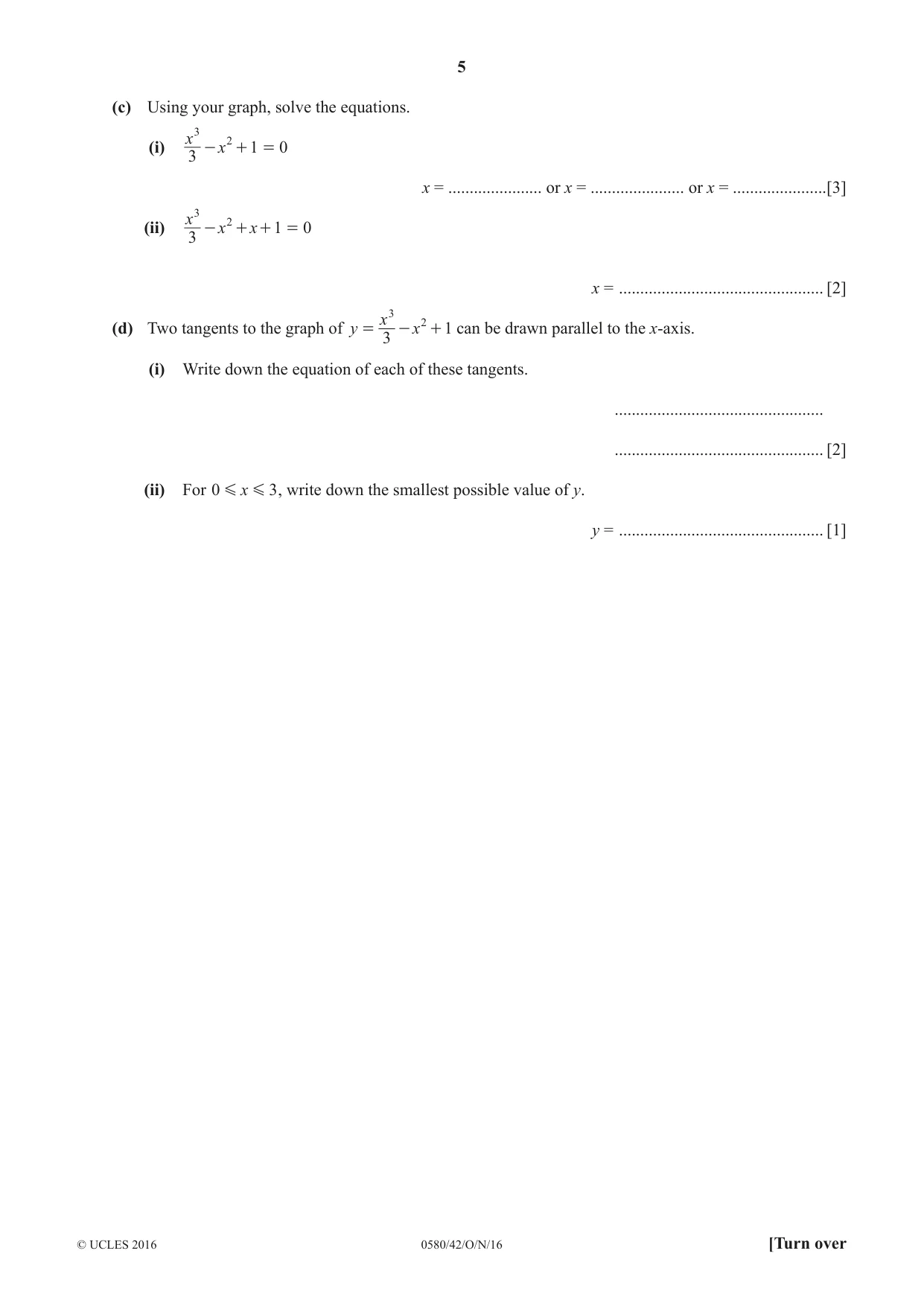 Cambridge IGCSE Mathematics 0580 2016 Oct/Nov Paper 4 · Variant 2 question paper, page 5 of 20