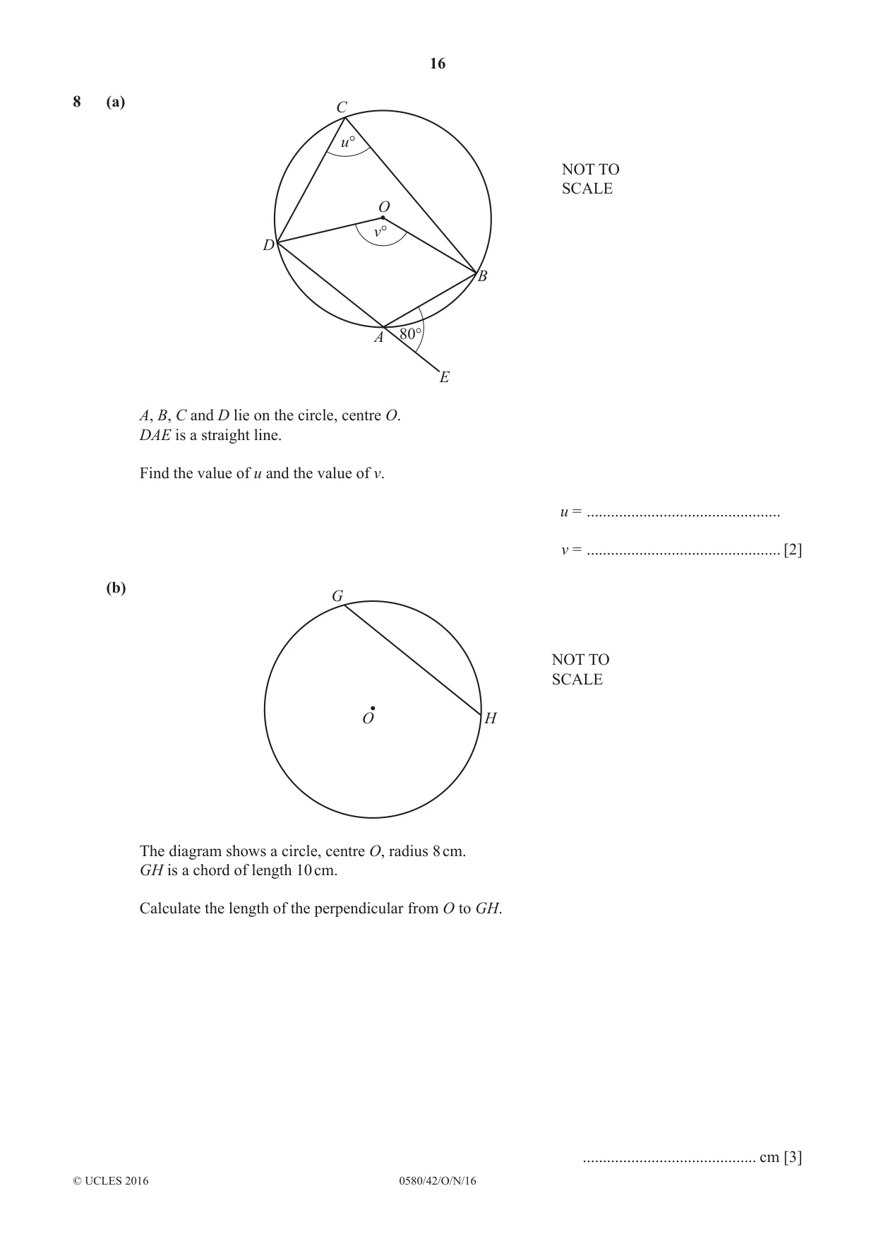 Cambridge IGCSE Mathematics 0580 2016 Oct/Nov Paper 4 · Variant 2 question paper, page 16 of 20