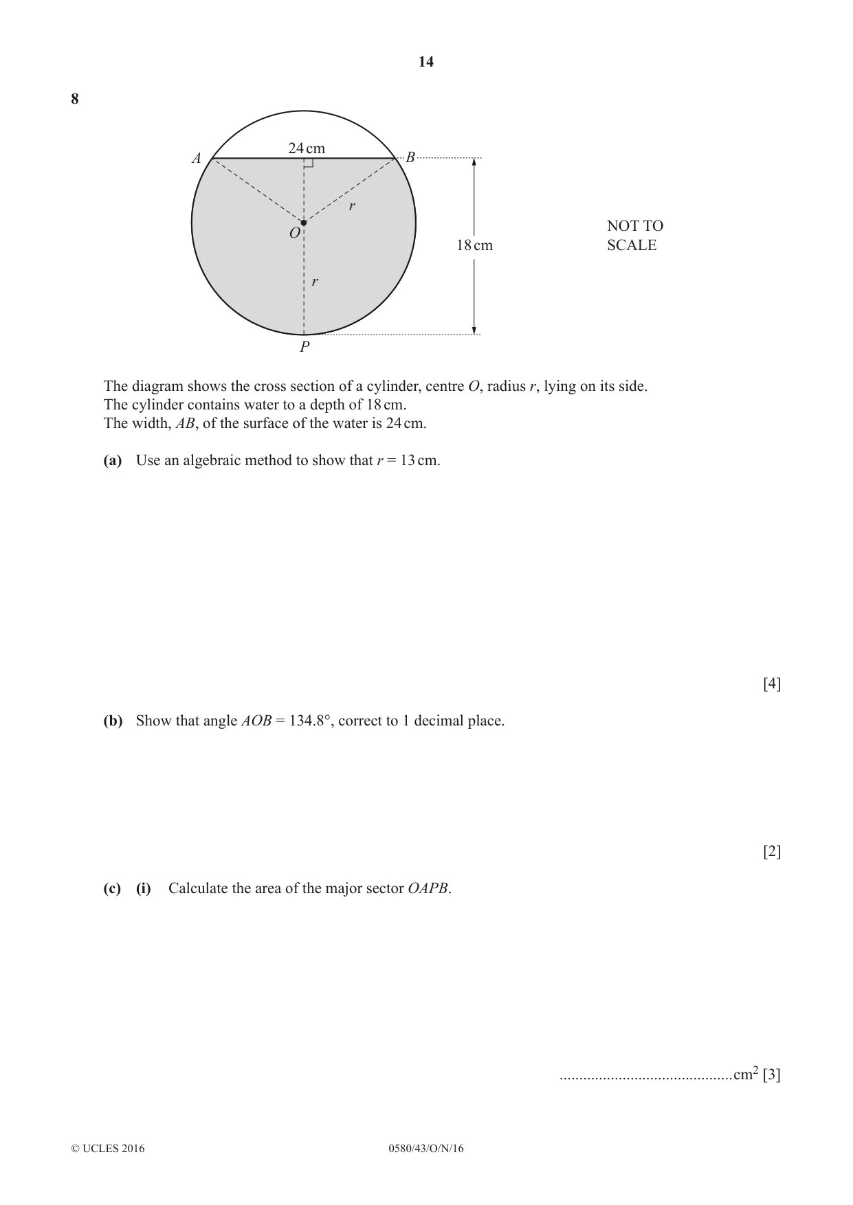 Cambridge IGCSE Mathematics 0580 2016 Oct/Nov Paper 4 · Variant 3 question paper, page 14 of 20