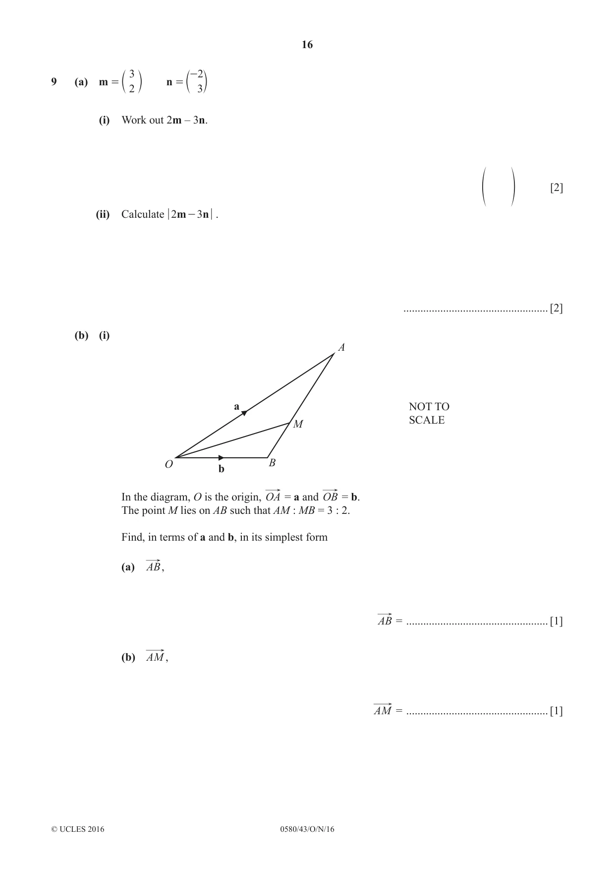 Cambridge IGCSE Mathematics 0580 2016 Oct/Nov Paper 4 · Variant 3 question paper, page 16 of 20