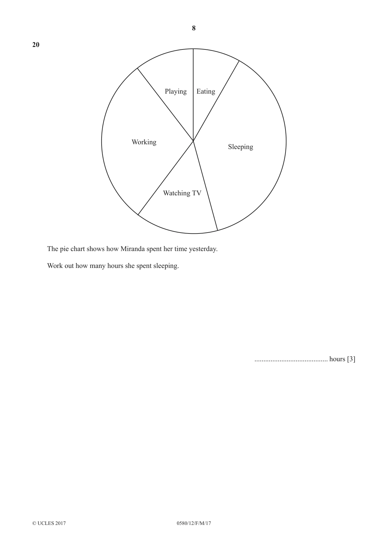 Cambridge IGCSE Mathematics 0580 2017 Feb/March Paper 1 · Variant 2 question paper, page 8 of 12