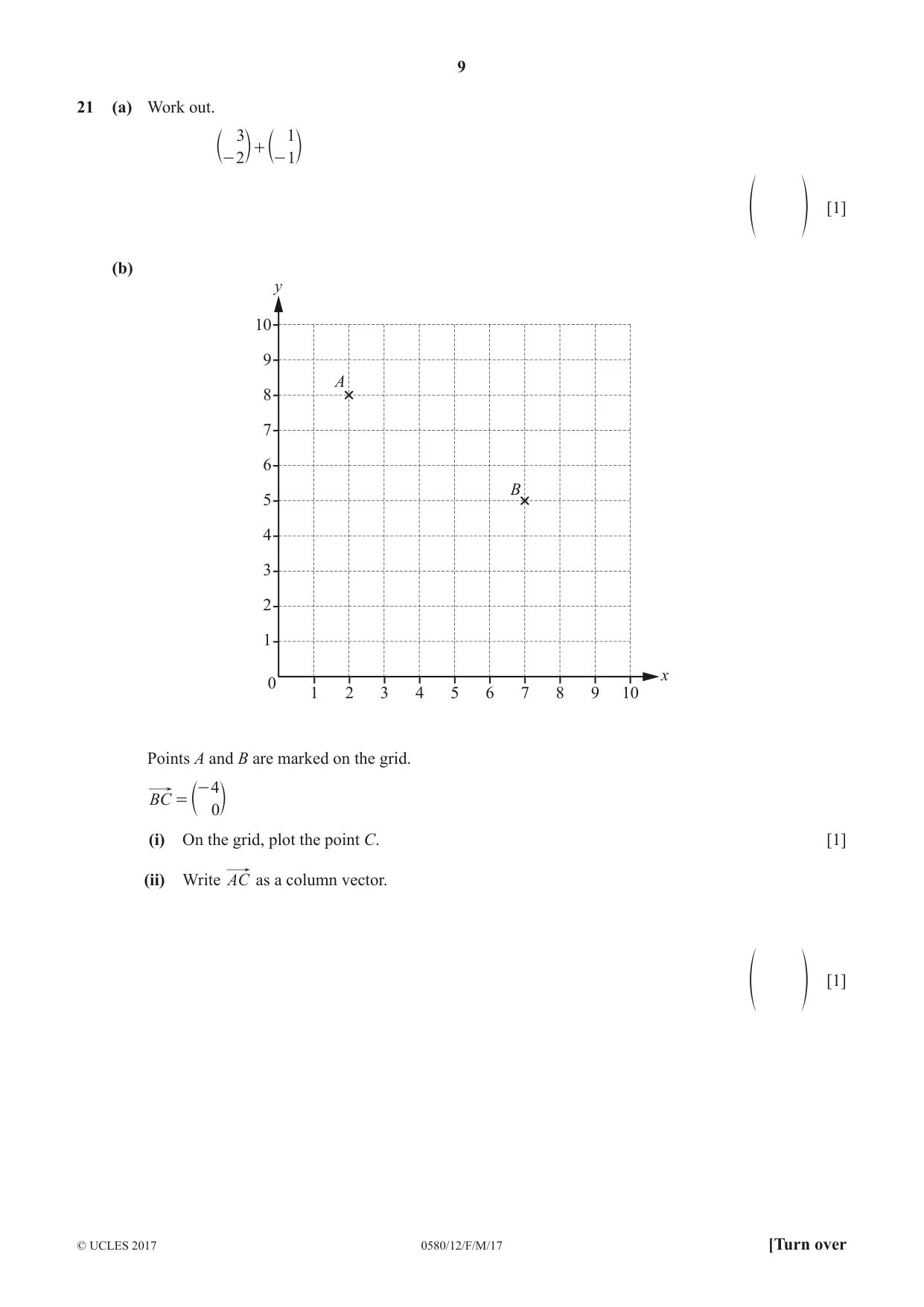 Cambridge IGCSE Mathematics 0580 2017 Feb/March Paper 1 · Variant 2 question paper, page 9 of 12