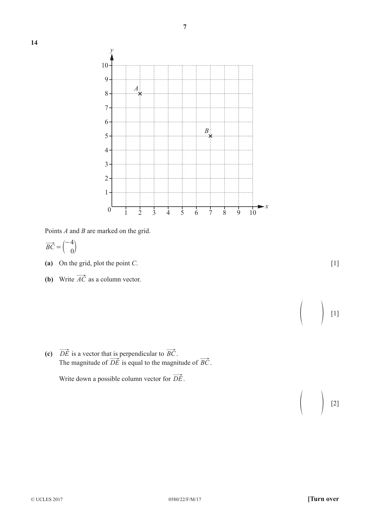 Cambridge IGCSE Mathematics 0580 2017 Feb/March Paper 2 · Variant 2 question paper, page 7 of 12