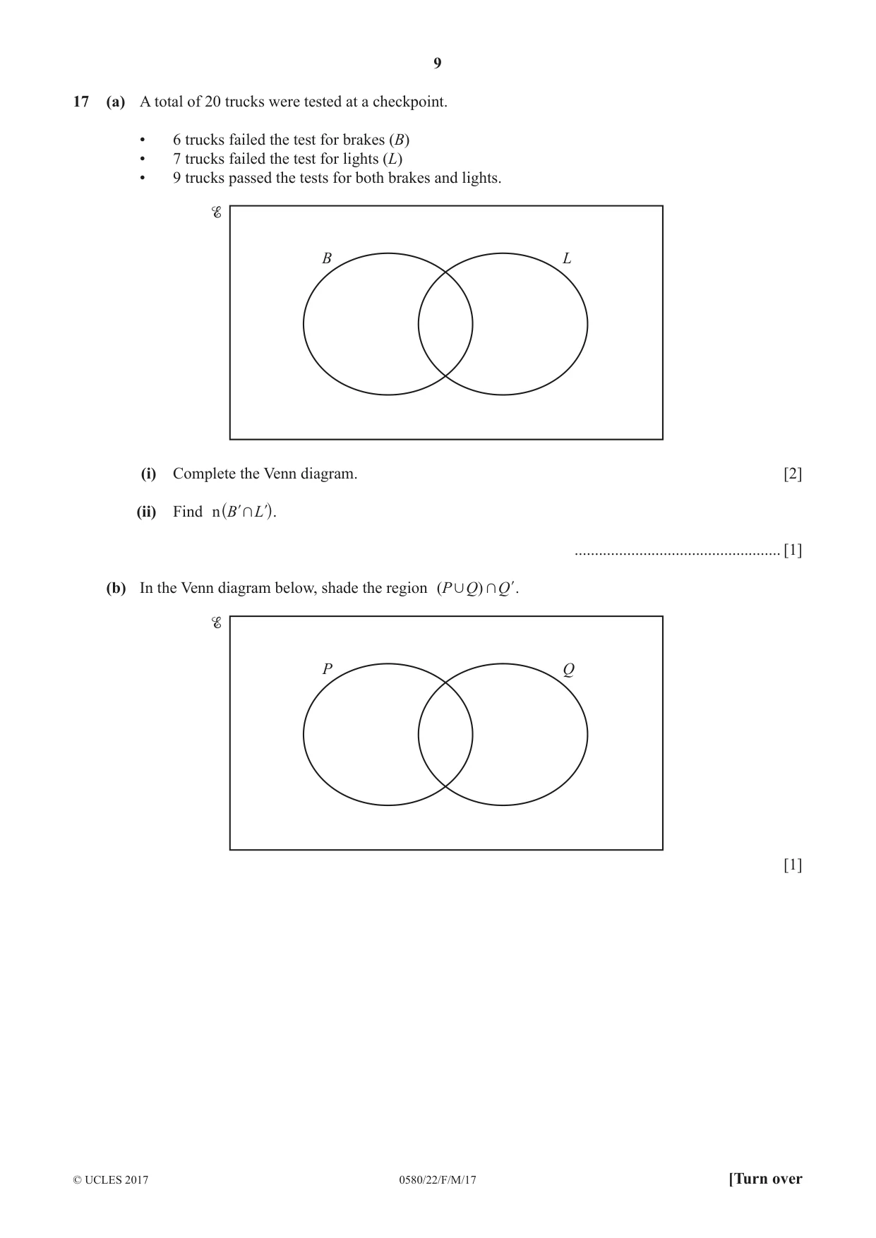 Cambridge IGCSE Mathematics 0580 2017 Feb/March Paper 2 · Variant 2 question paper, page 9 of 12