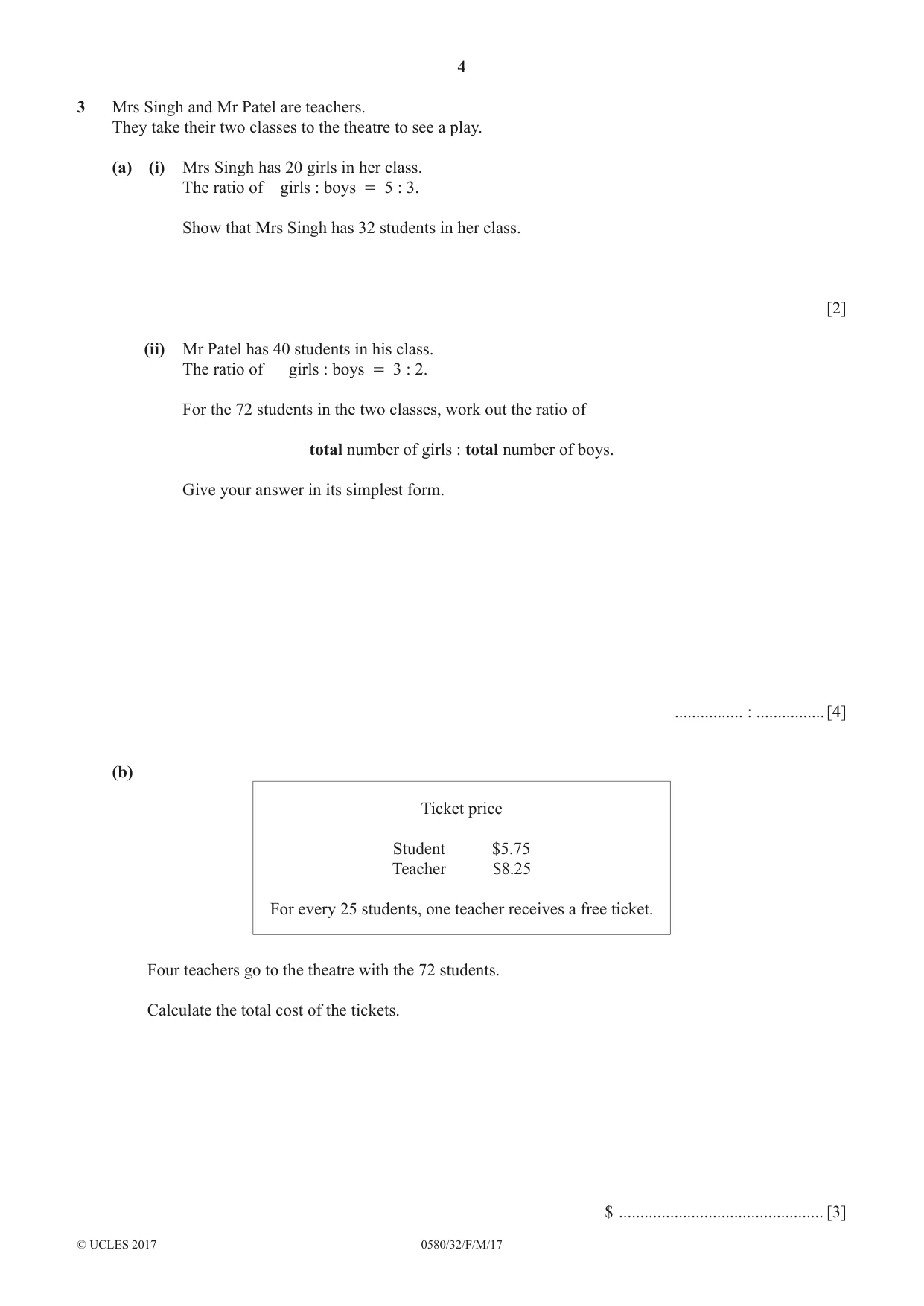 Cambridge IGCSE Mathematics 0580 2017 Feb/March Paper 3 · Variant 2 question paper, page 4 of 16