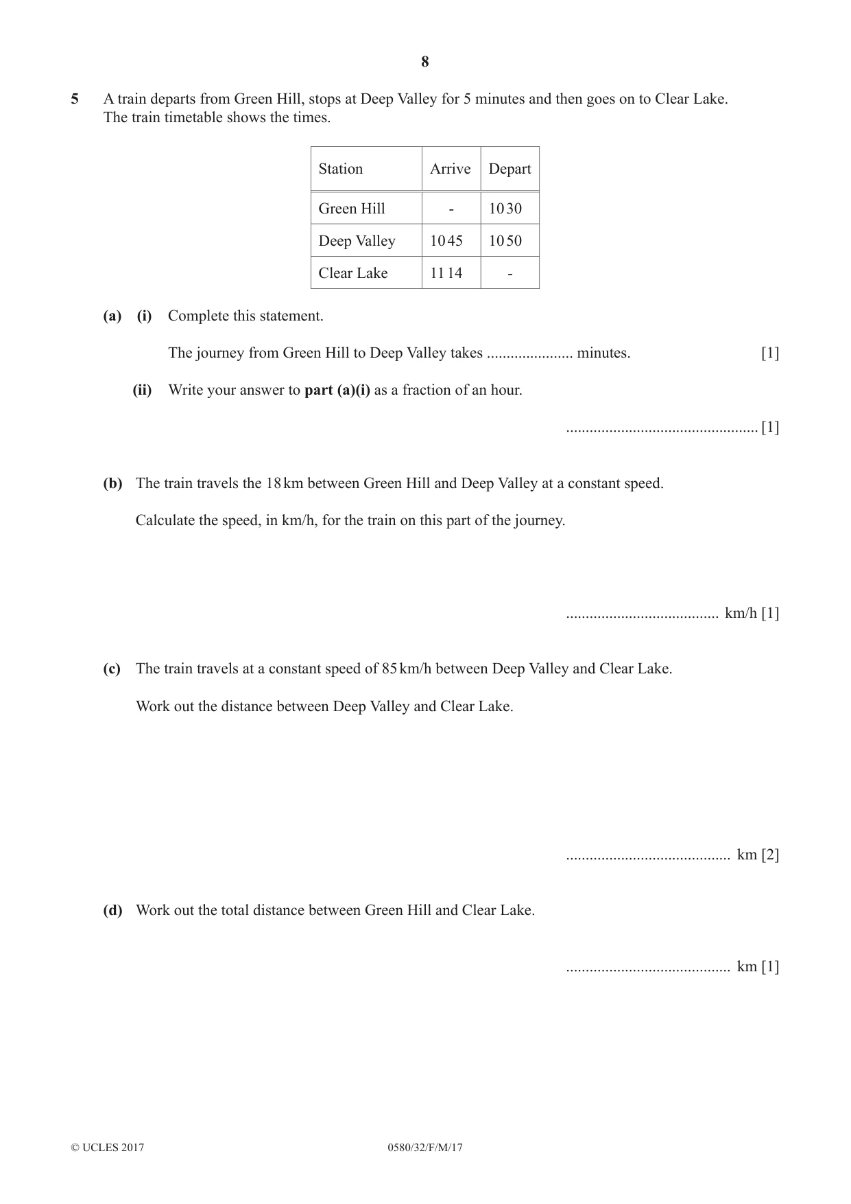 Cambridge IGCSE Mathematics 0580 2017 Feb/March Paper 3 · Variant 2 question paper, page 8 of 16