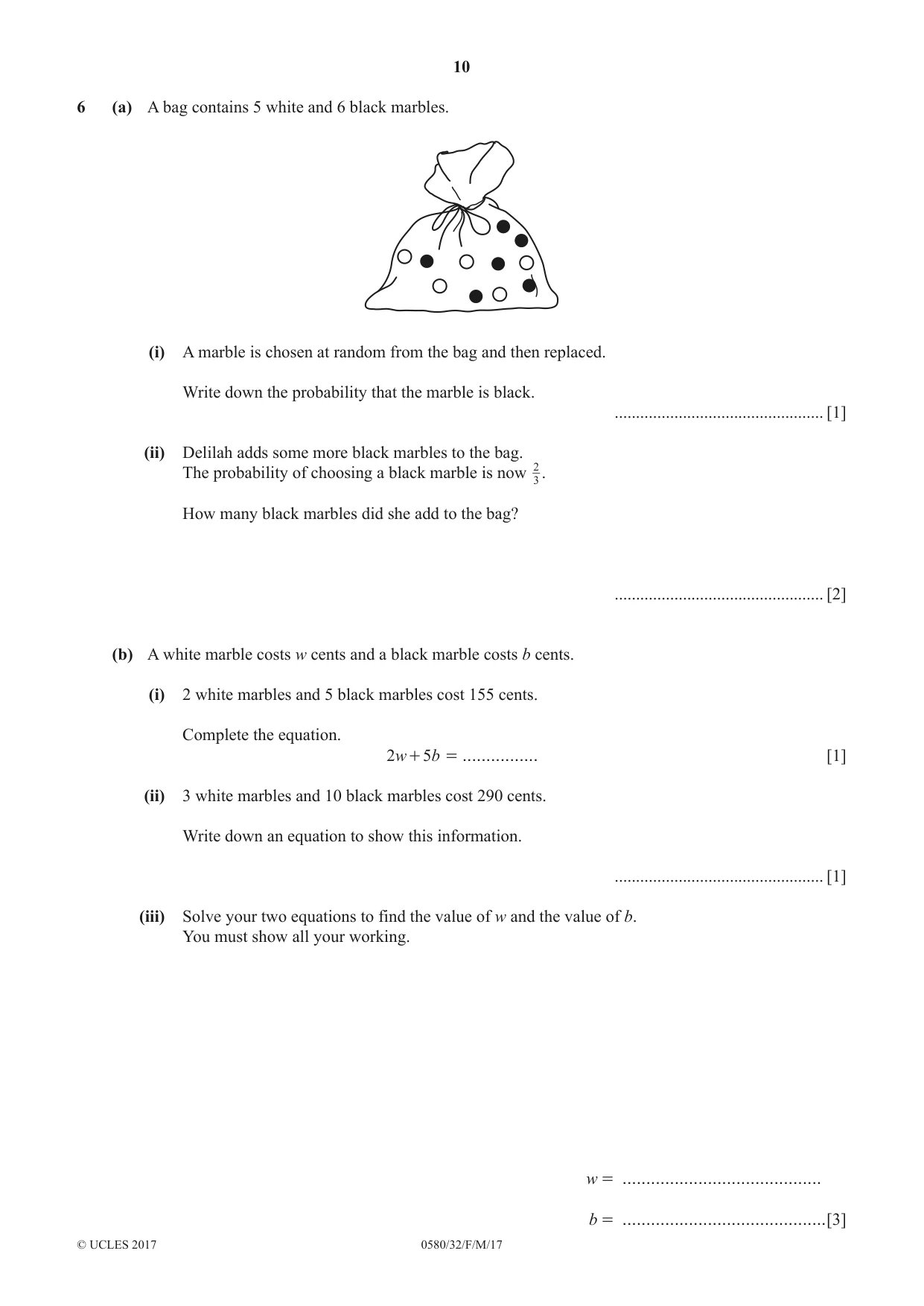 Cambridge IGCSE Mathematics 0580 2017 Feb/March Paper 3 · Variant 2 question paper, page 10 of 16