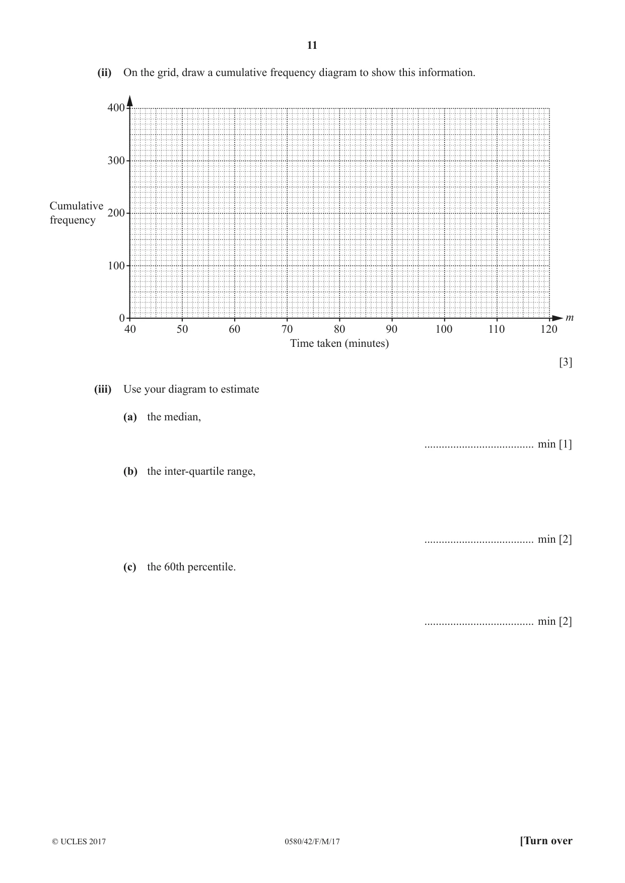 Cambridge IGCSE Mathematics 0580 2017 Feb/March Paper 4 · Variant 2 question paper, page 11 of 20