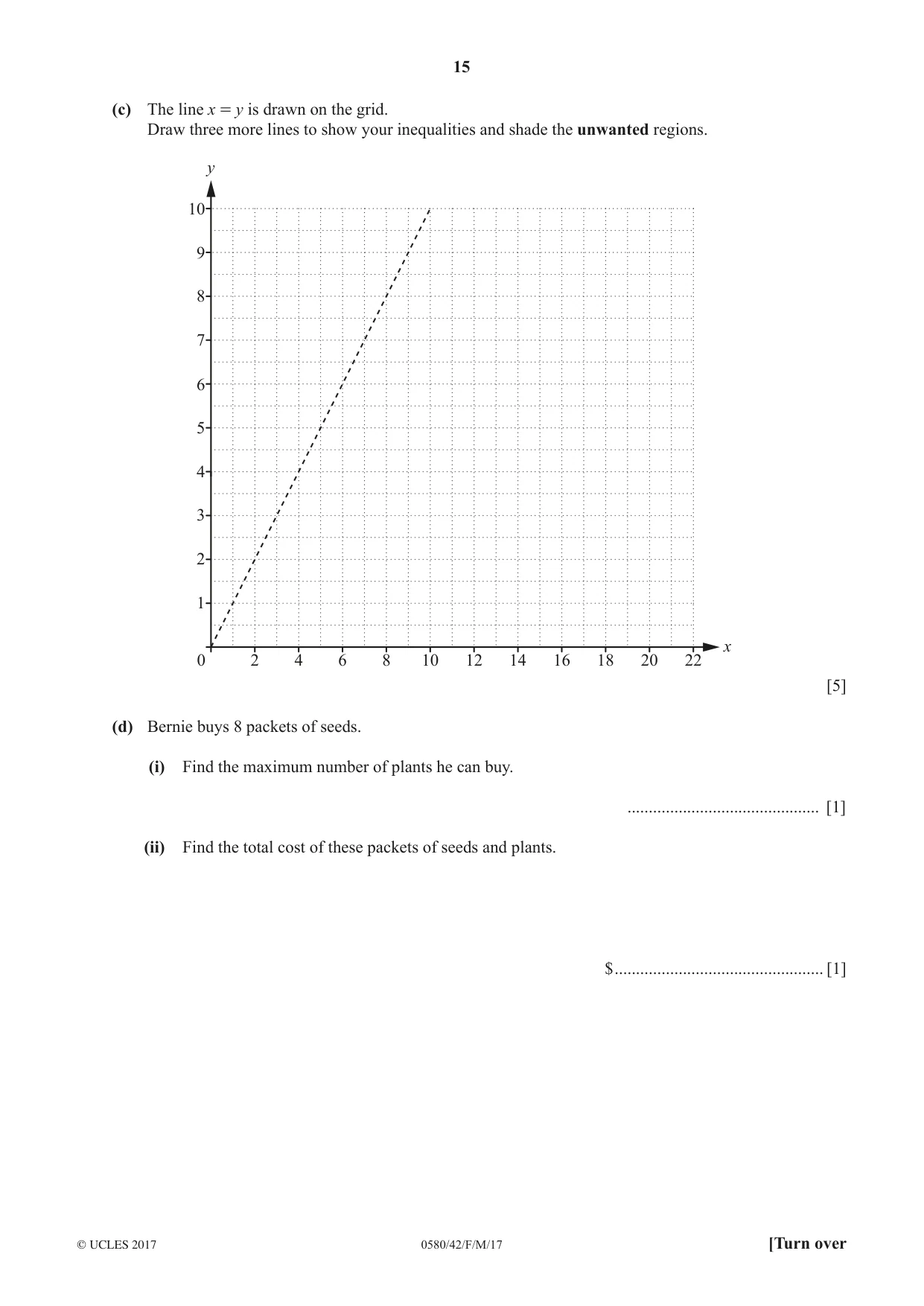 Cambridge IGCSE Mathematics 0580 2017 Feb/March Paper 4 · Variant 2 question paper, page 15 of 20