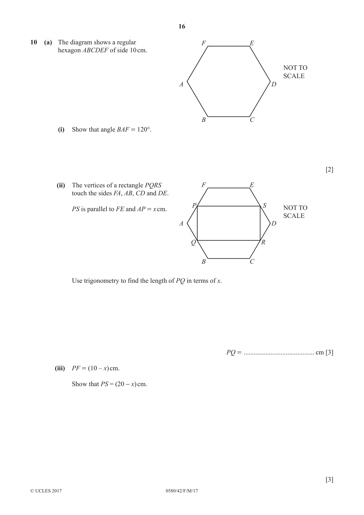 Cambridge IGCSE Mathematics 0580 2017 Feb/March Paper 4 · Variant 2 question paper, page 16 of 20