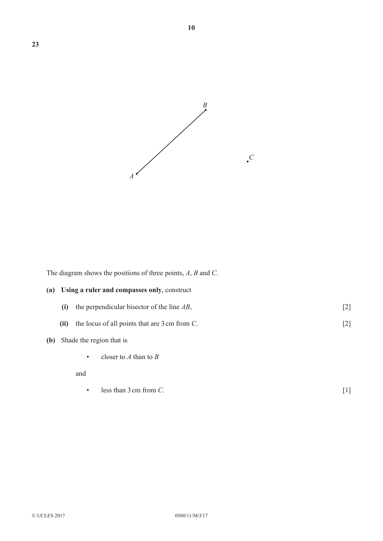 Cambridge IGCSE Mathematics 0580 2017 May/June Paper 1 · Variant 1 question paper, page 10 of 12