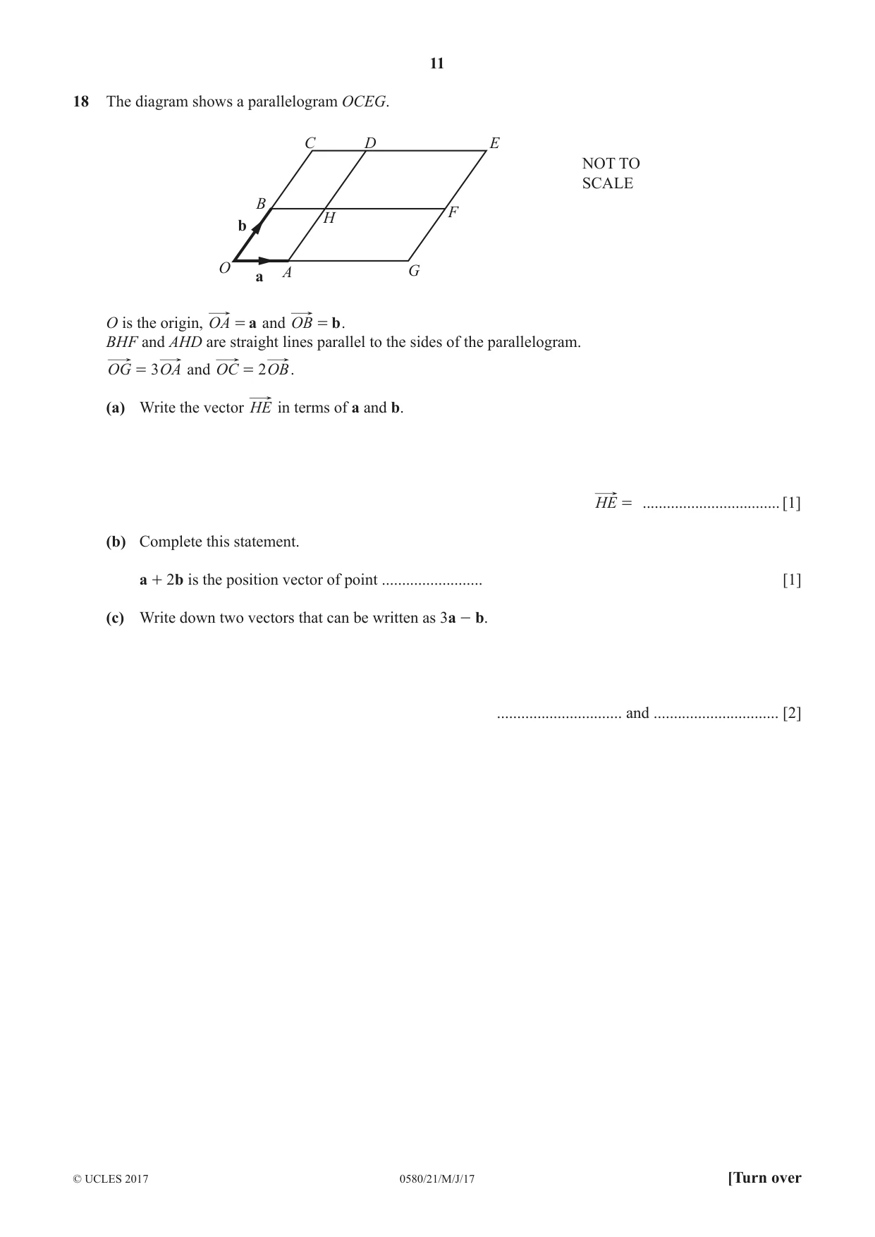 Cambridge IGCSE Mathematics 0580 2017 May/June Paper 2 · Variant 1 question paper, page 11 of 16