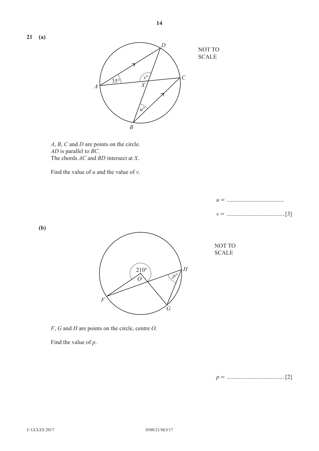 Cambridge IGCSE Mathematics 0580 2017 May/June Paper 2 · Variant 1 question paper, page 14 of 16