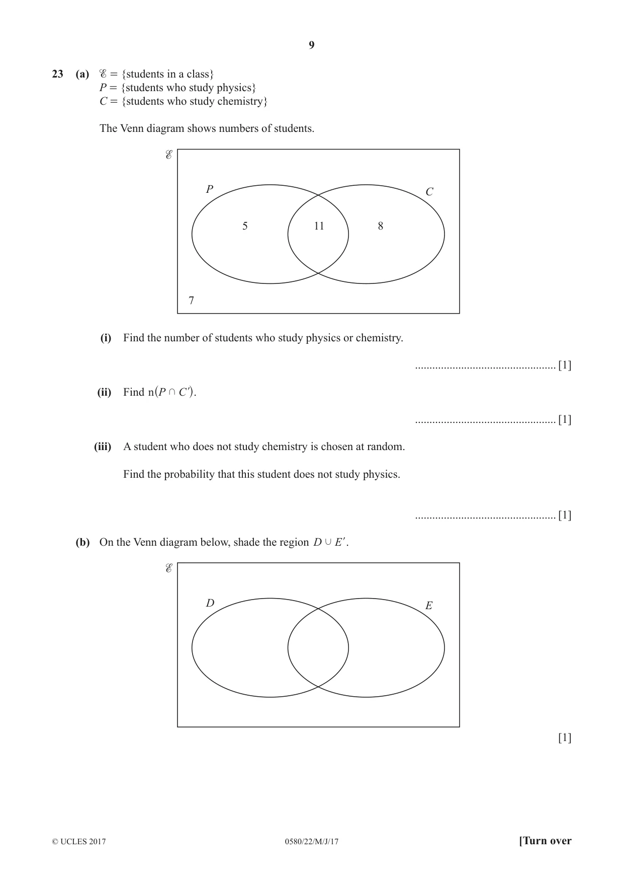 Cambridge IGCSE Mathematics 0580 2017 May/June Paper 2 · Variant 2 question paper, page 9 of 12