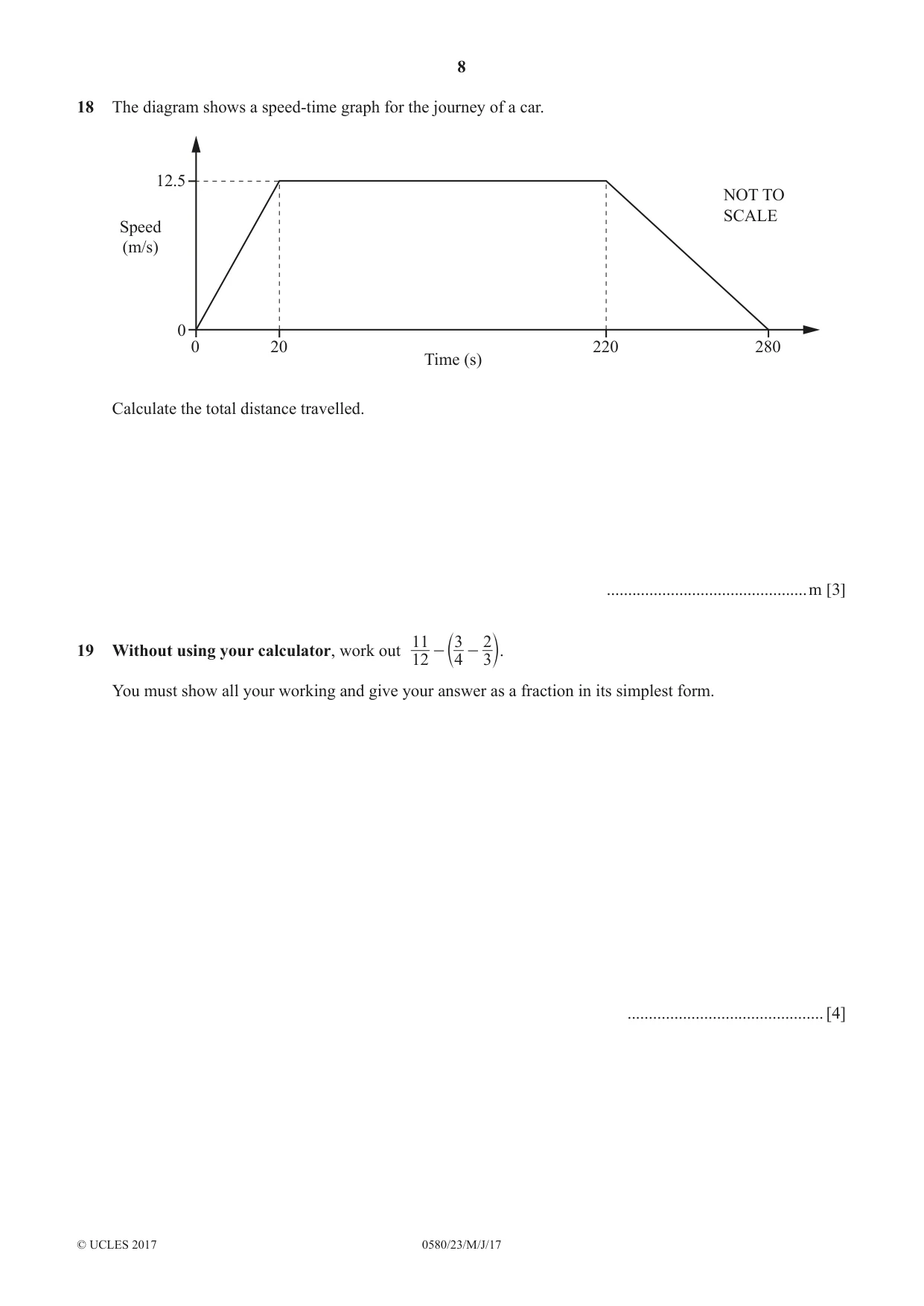Cambridge IGCSE Mathematics 0580 2017 May/June Paper 2 · Variant 3 question paper, page 8 of 12