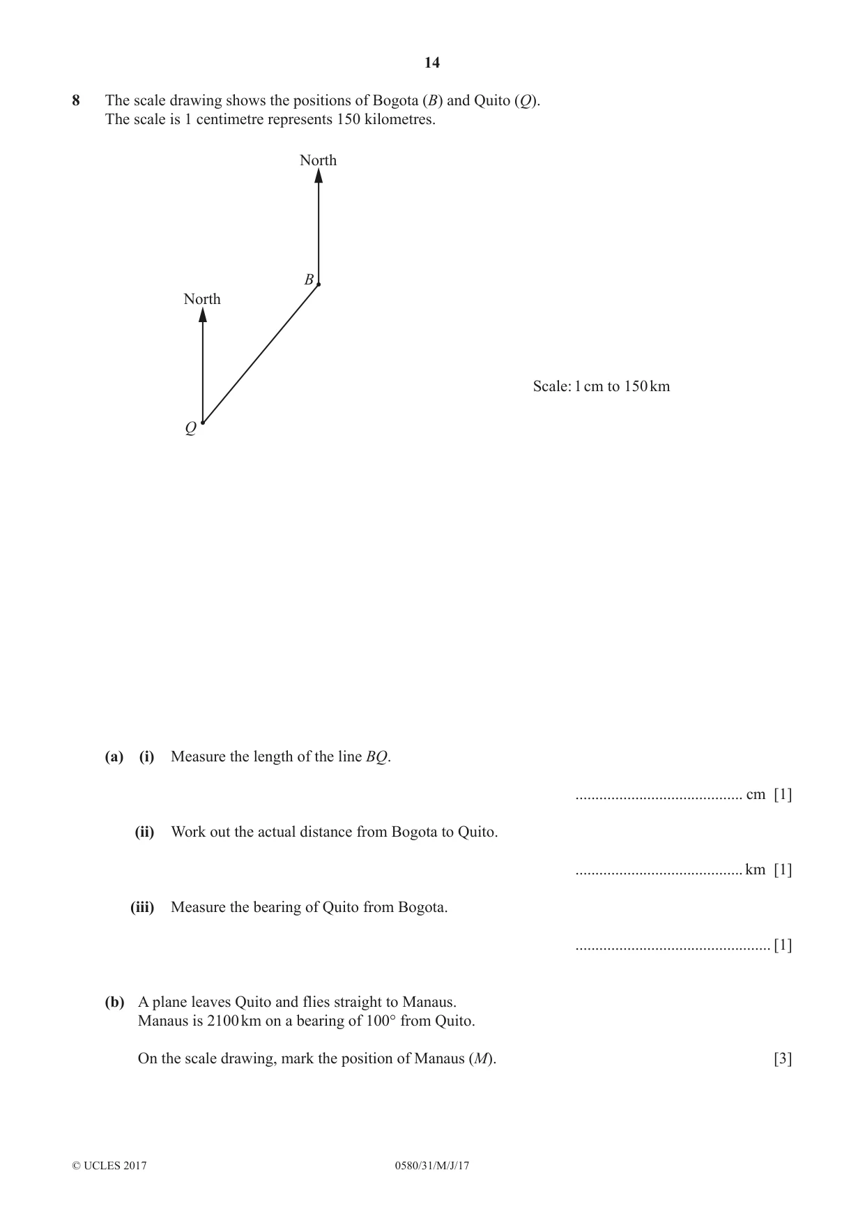 Cambridge IGCSE Mathematics 0580 2017 May/June Paper 3 · Variant 1 question paper, page 14 of 16