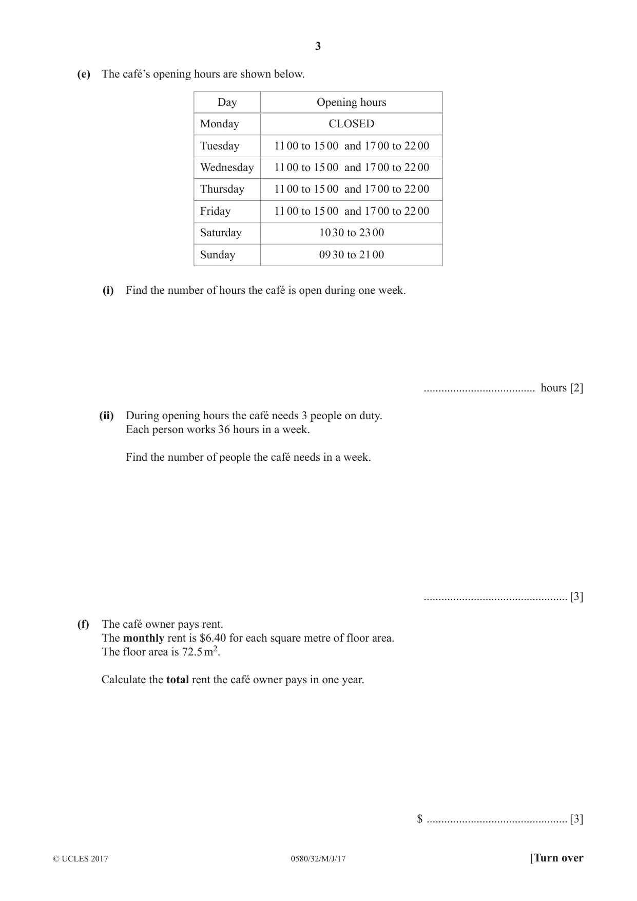 Cambridge IGCSE Mathematics 0580 2017 May/June Paper 3 · Variant 2 question paper, page 3 of 16